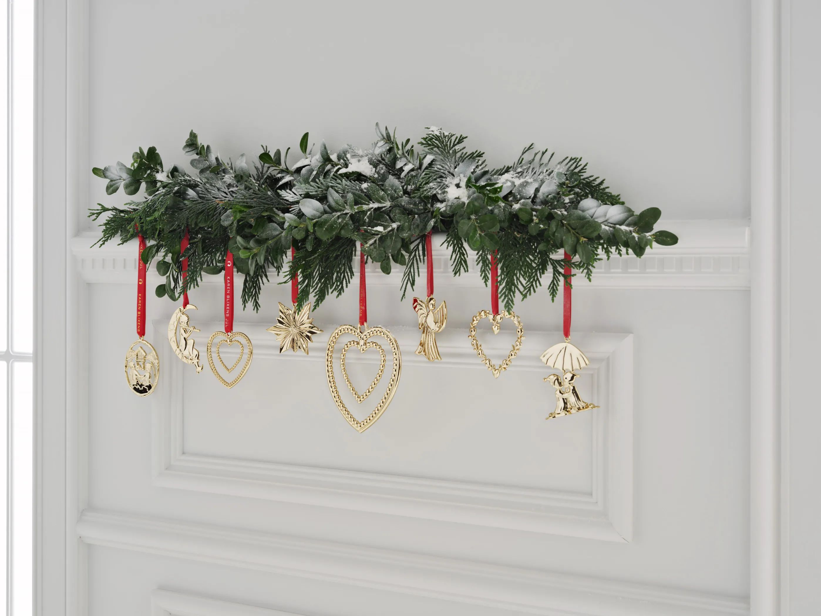 Rosendahl Juleophæng Karen Blixen Julepynt - Kuglehjerte i Forgyldt, 12 cm, 2