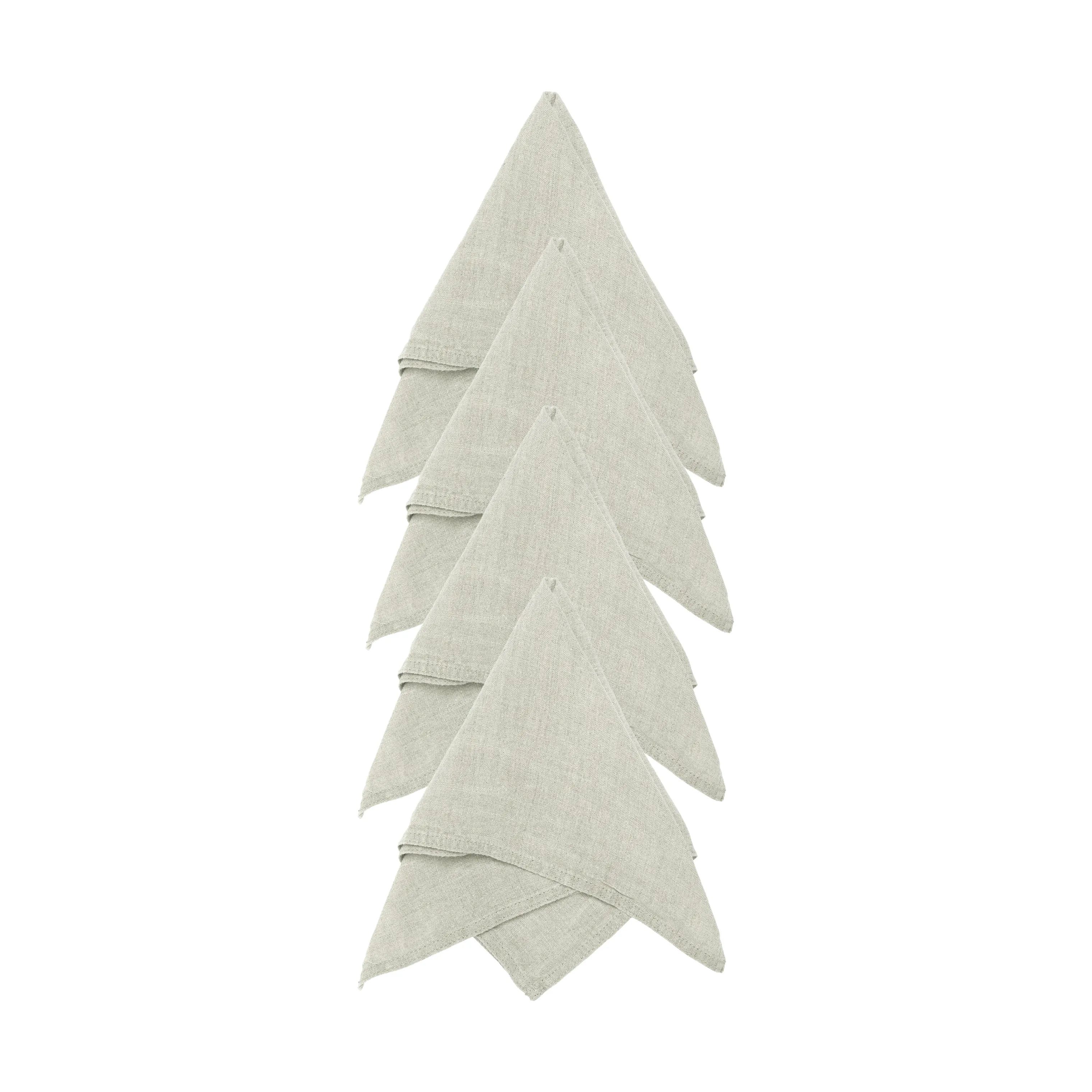 Svanefors Stofservietter Julie Mundserviet - 4 stk. i Beige/hvid, 1
