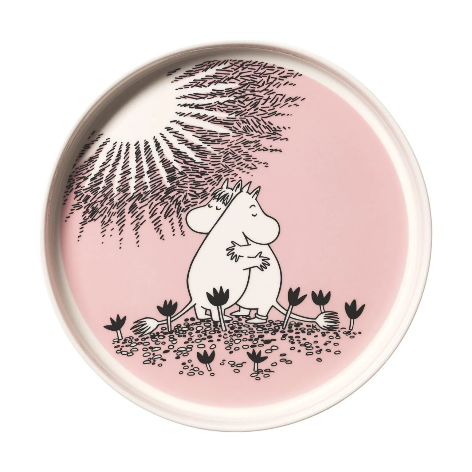 Moomin Arabia Serveringsfade Kærlighed 30 år Jubilæumsfad i Lyserød, 1
