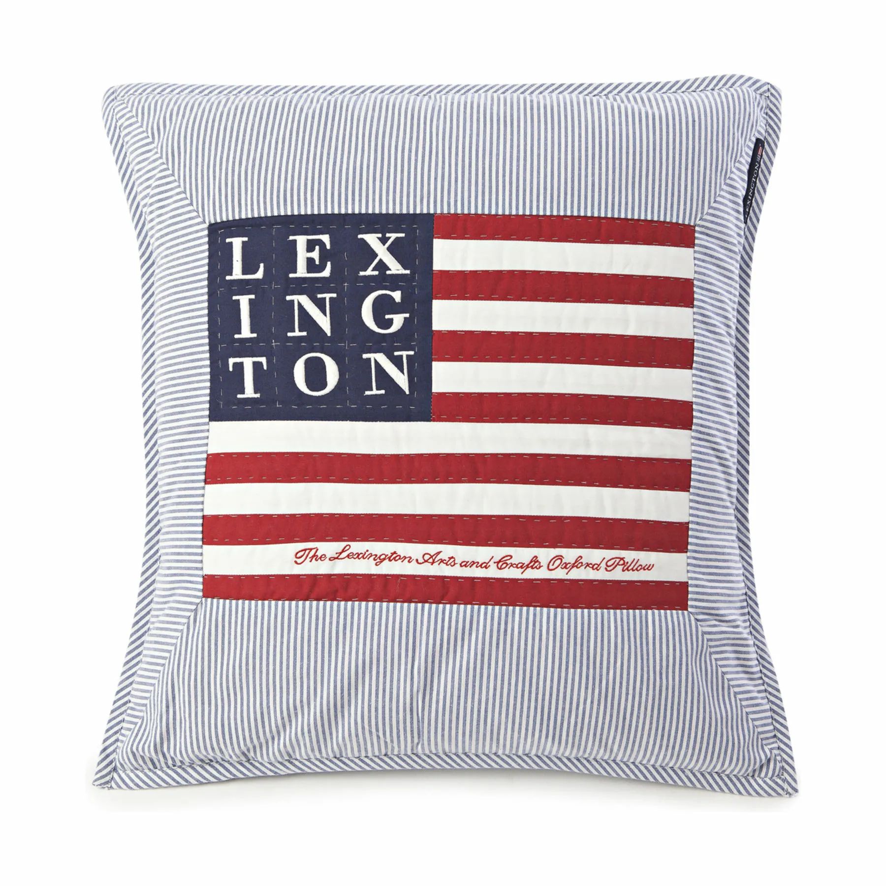Lexington Pyntepudebetræk Logo Art & Crafts Sham Pudebetræk i Blue/White, H50 x B50 cm, 1