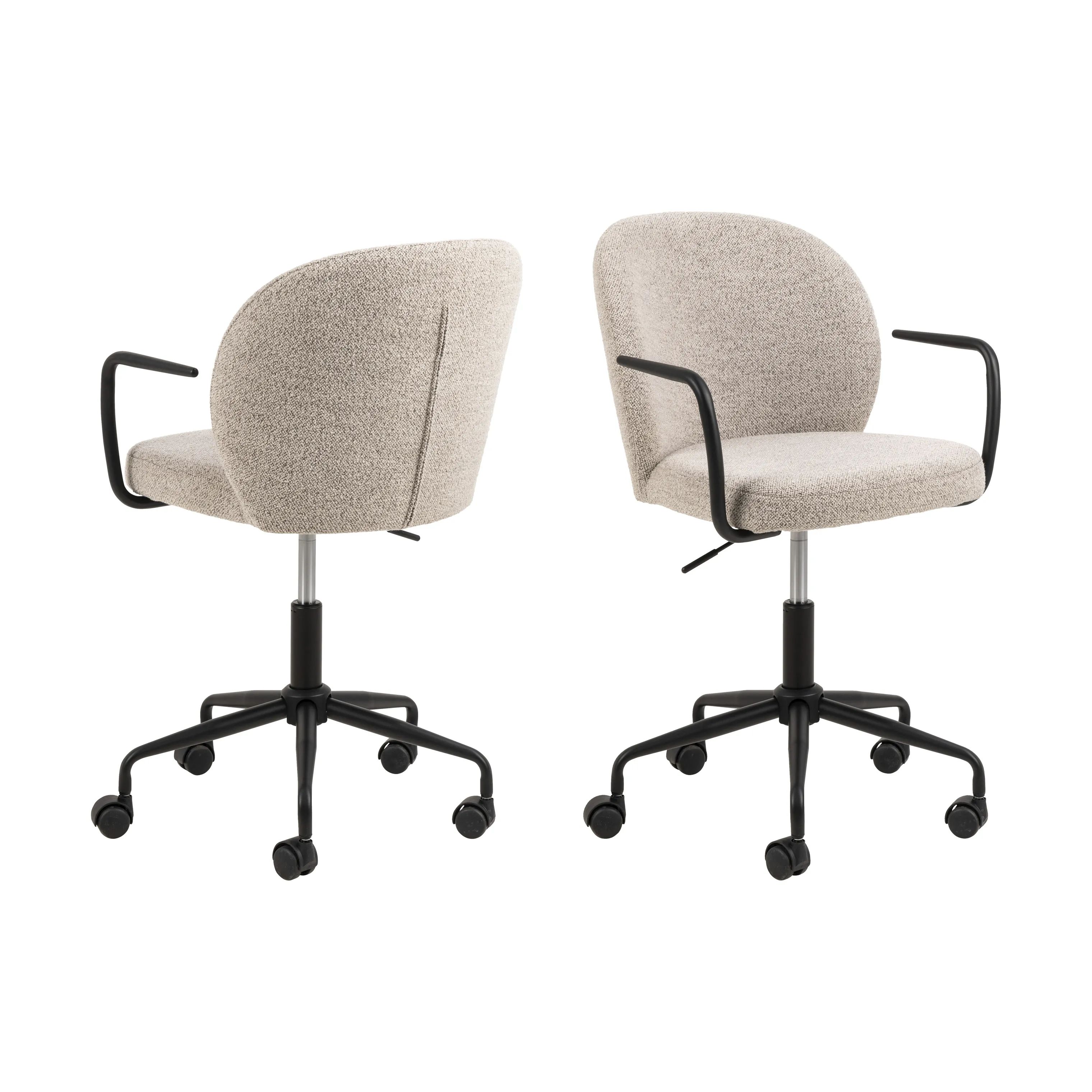 CASA Living Skrivebordsstole Patricia Skrivebordsstol i Beige, 3