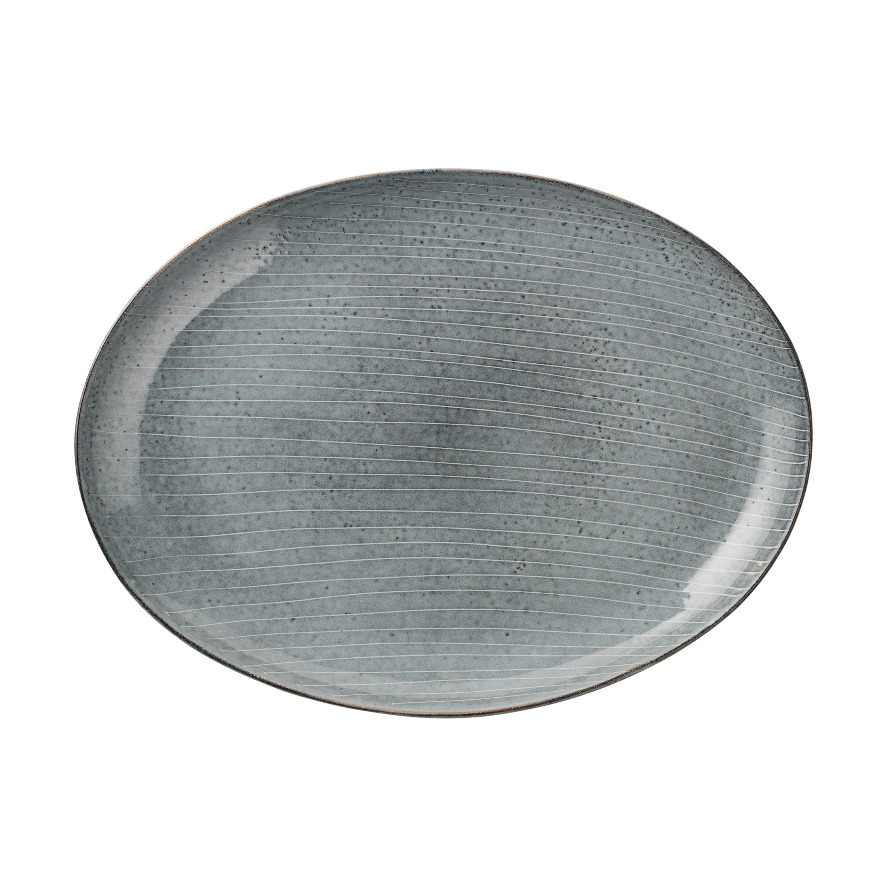 Broste Copenhagen Middagstallerkener Nordic Sea Oval Tallerken i Soft Blue, 1