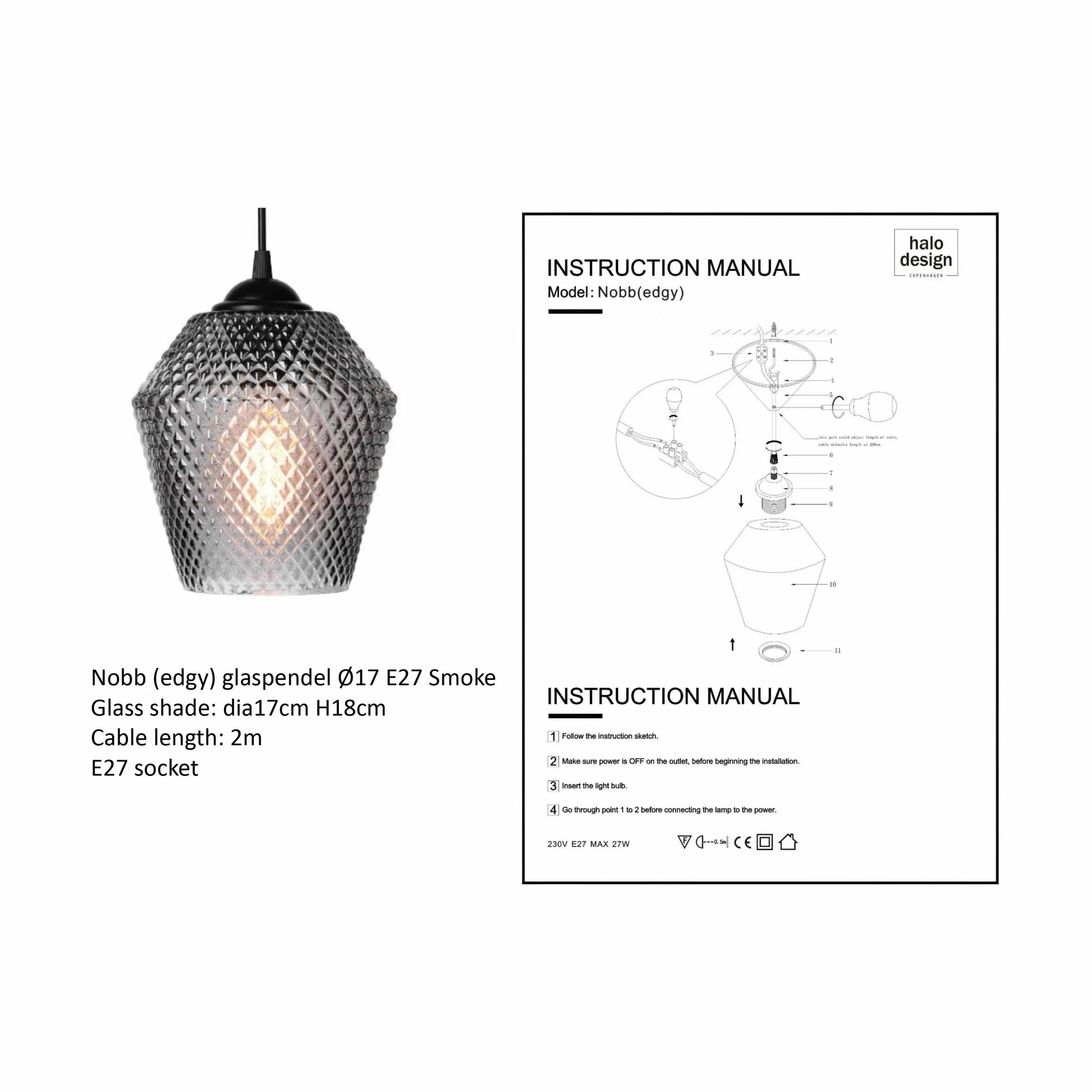 Halo Design Pendler Nobb Pendel i 17 cm, 2
