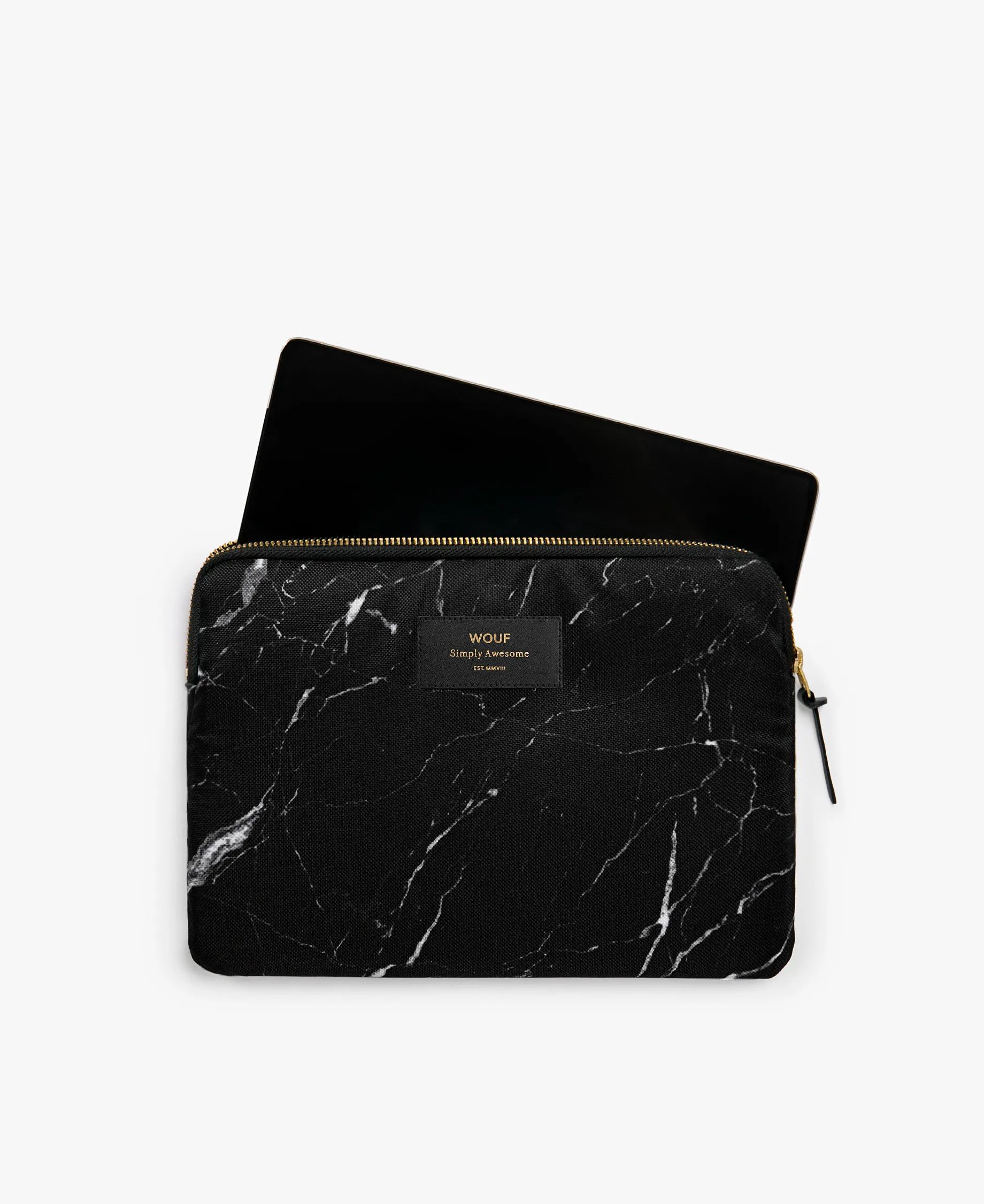 Wouf Øvrigt interiør Black Marble iPad sleeve i Sort marmor, 4