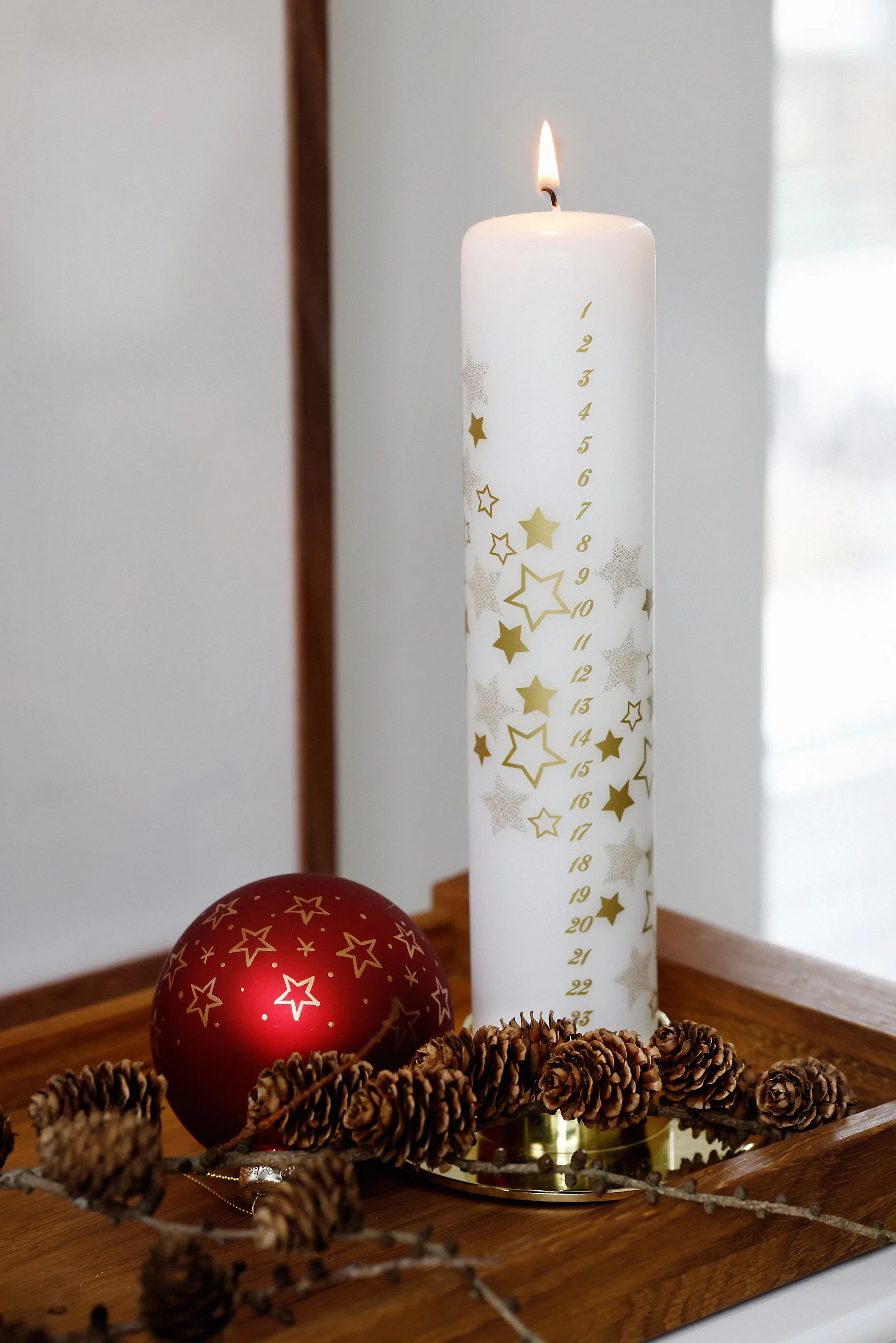 Casa Christmas Kalenderlys Kalenderlys i Hvid/stjerne, 2