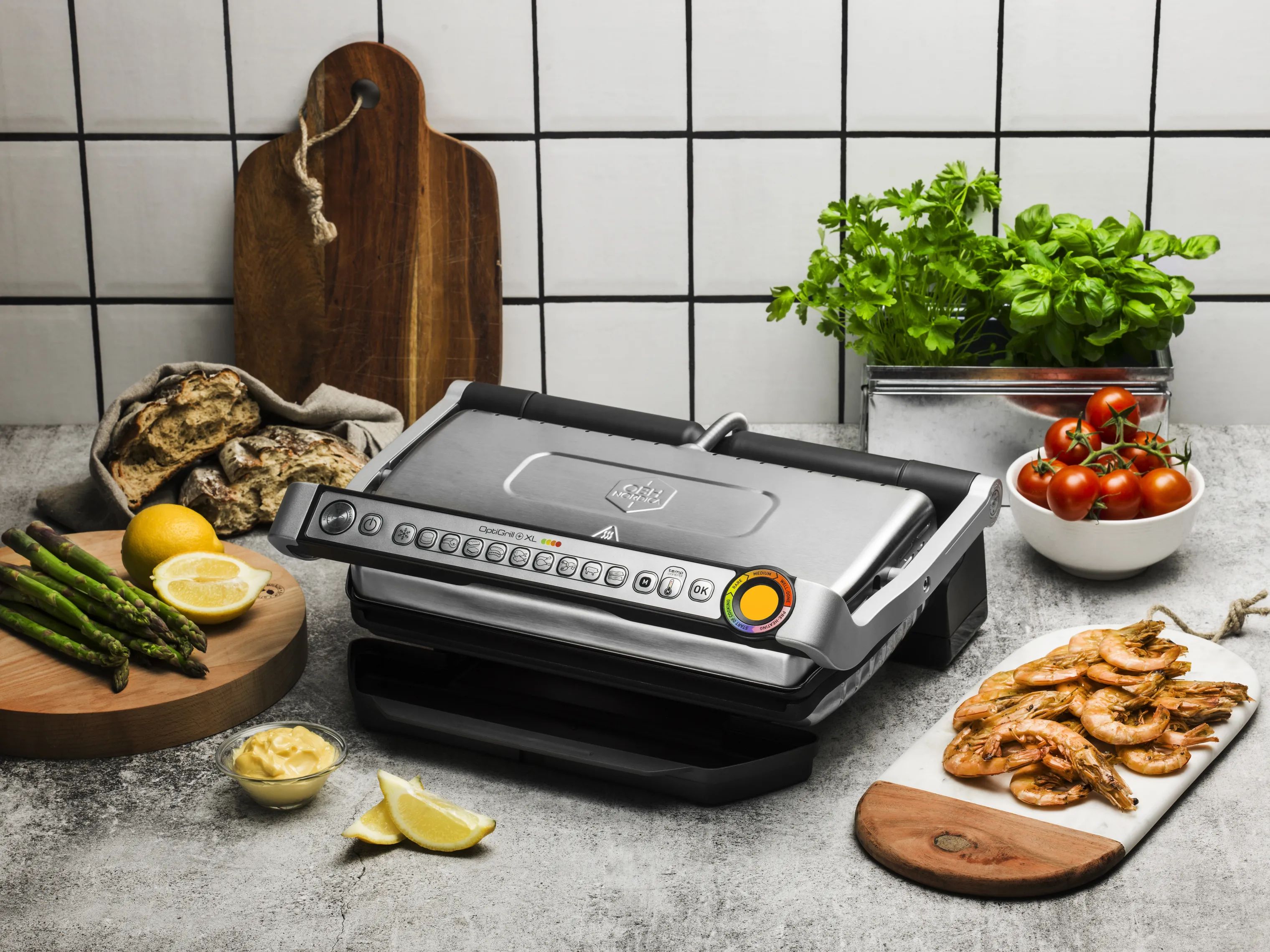 OBH Nordica Bordgrill OptiGrill+ XL Bordgrill i Stål/Sort, 2