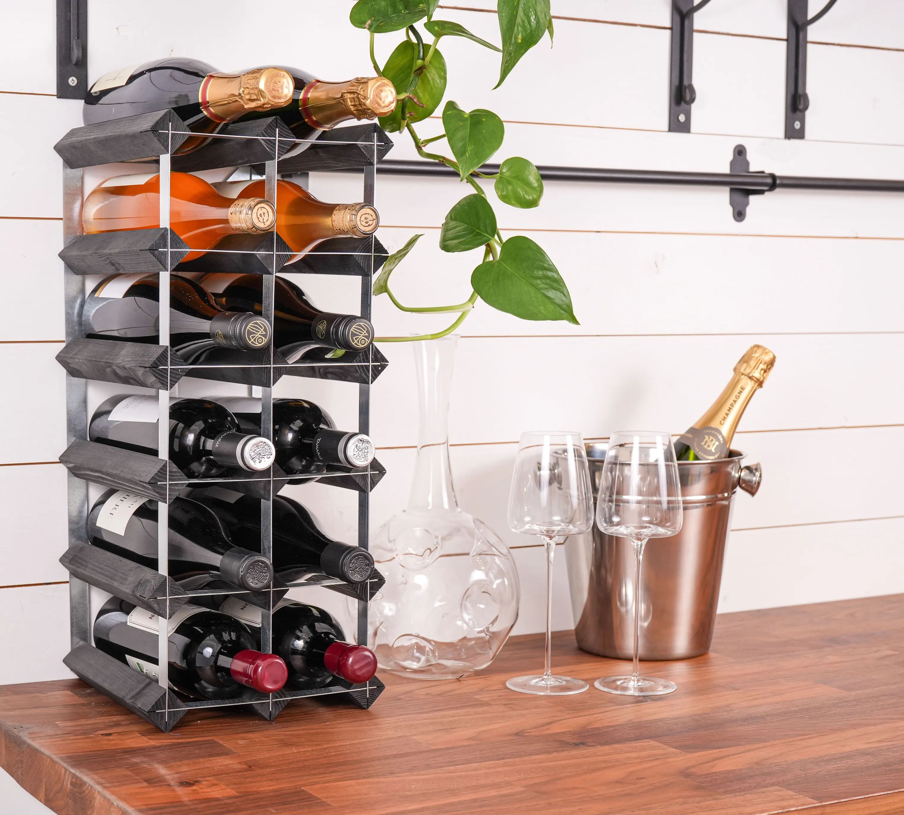 Traditional Wine Racks Vinreoler Vinreol i Sort ask, 15 flasker, 2