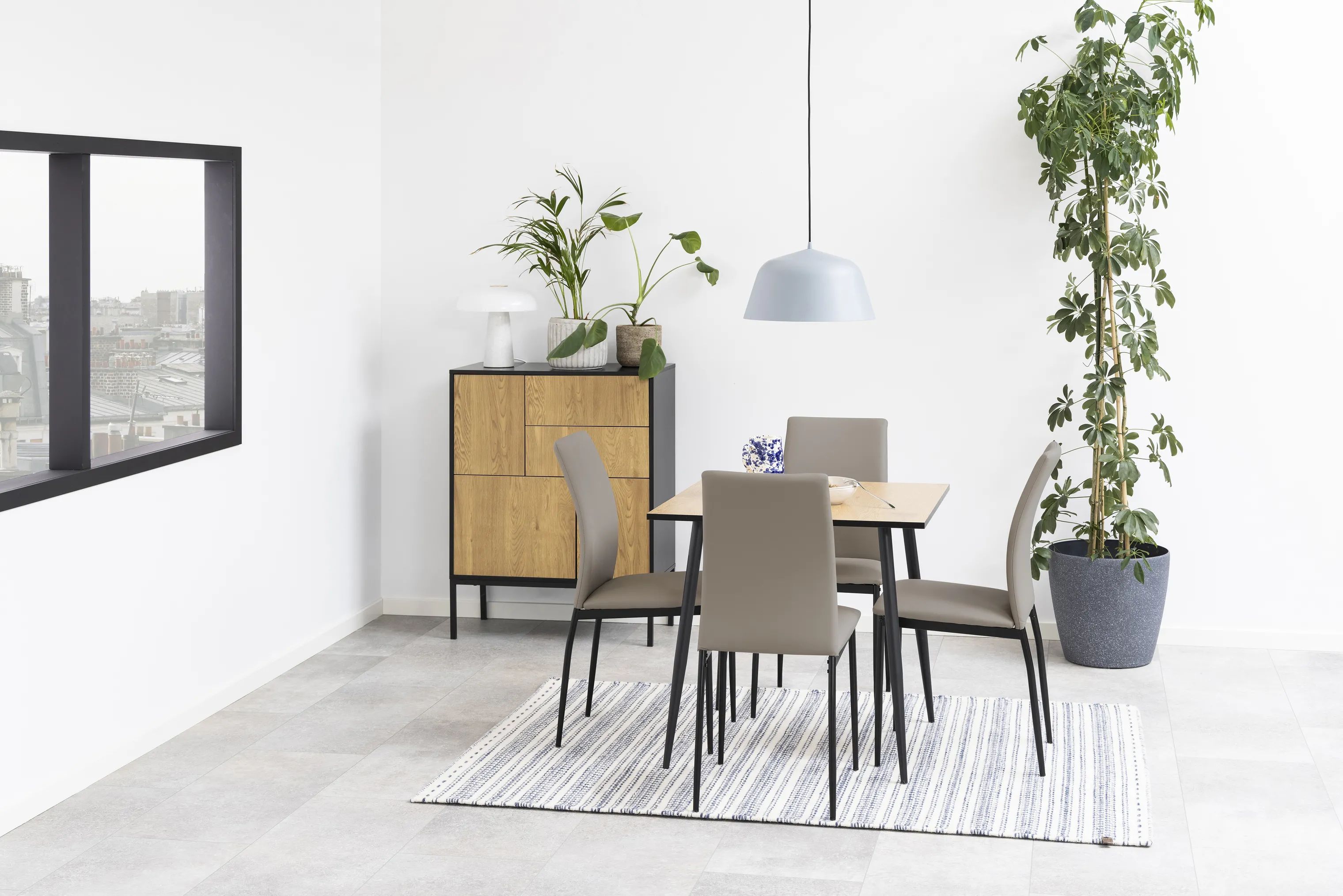 CASA Living Skabe Seaford Skænk i Lys natur/sort, 3