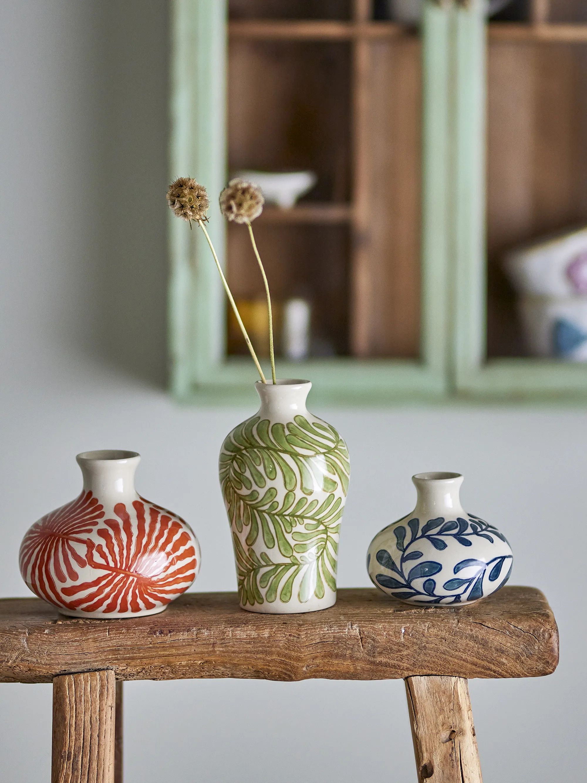 Bloomingville Vaser Fauni Vase - 3 stk i Grøn/Rød/Sort, 2
