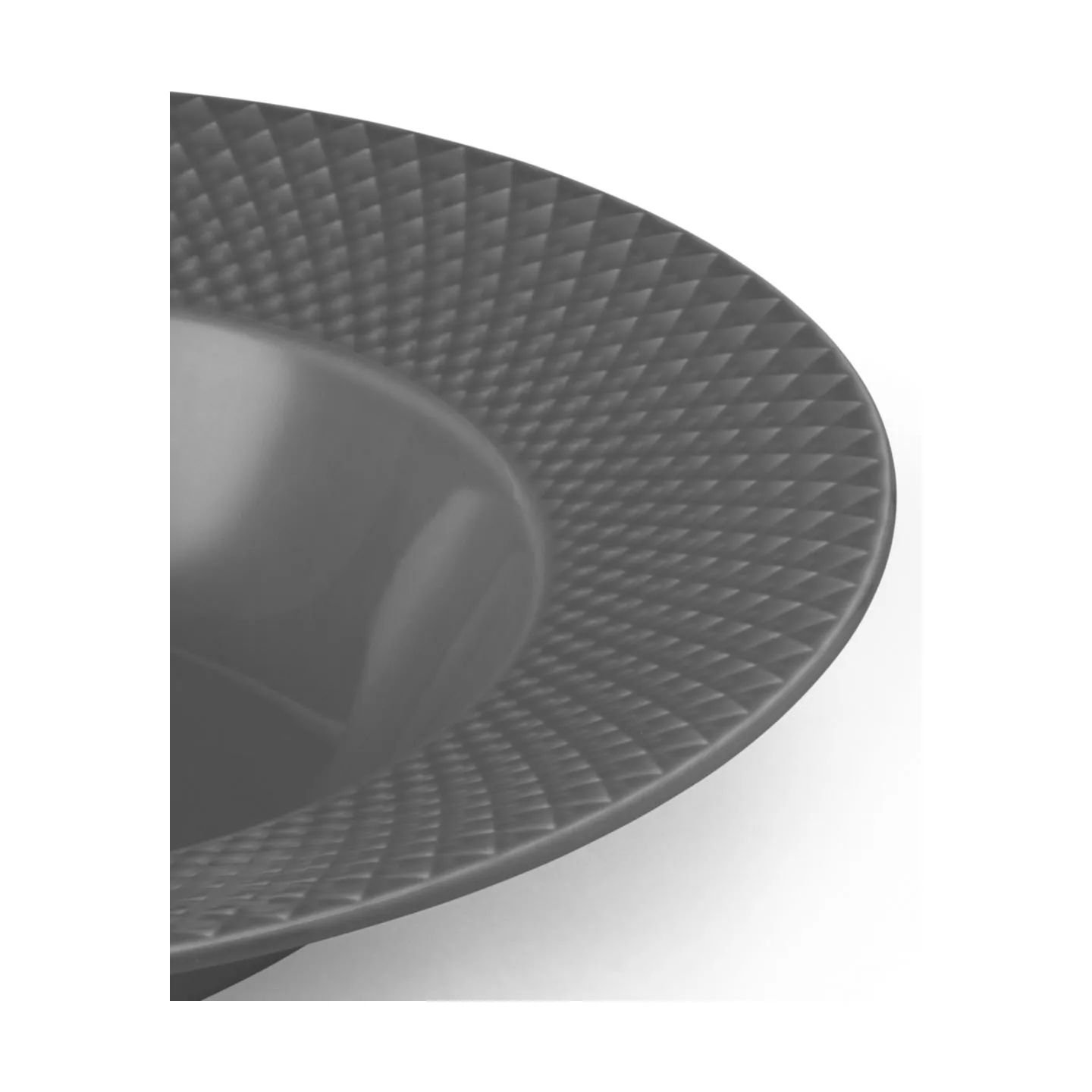 Lyngby Porcelæn Dybe tallerkener Rhombe Earth Dyb Tallerken i Slate, 24,5 cm, 6