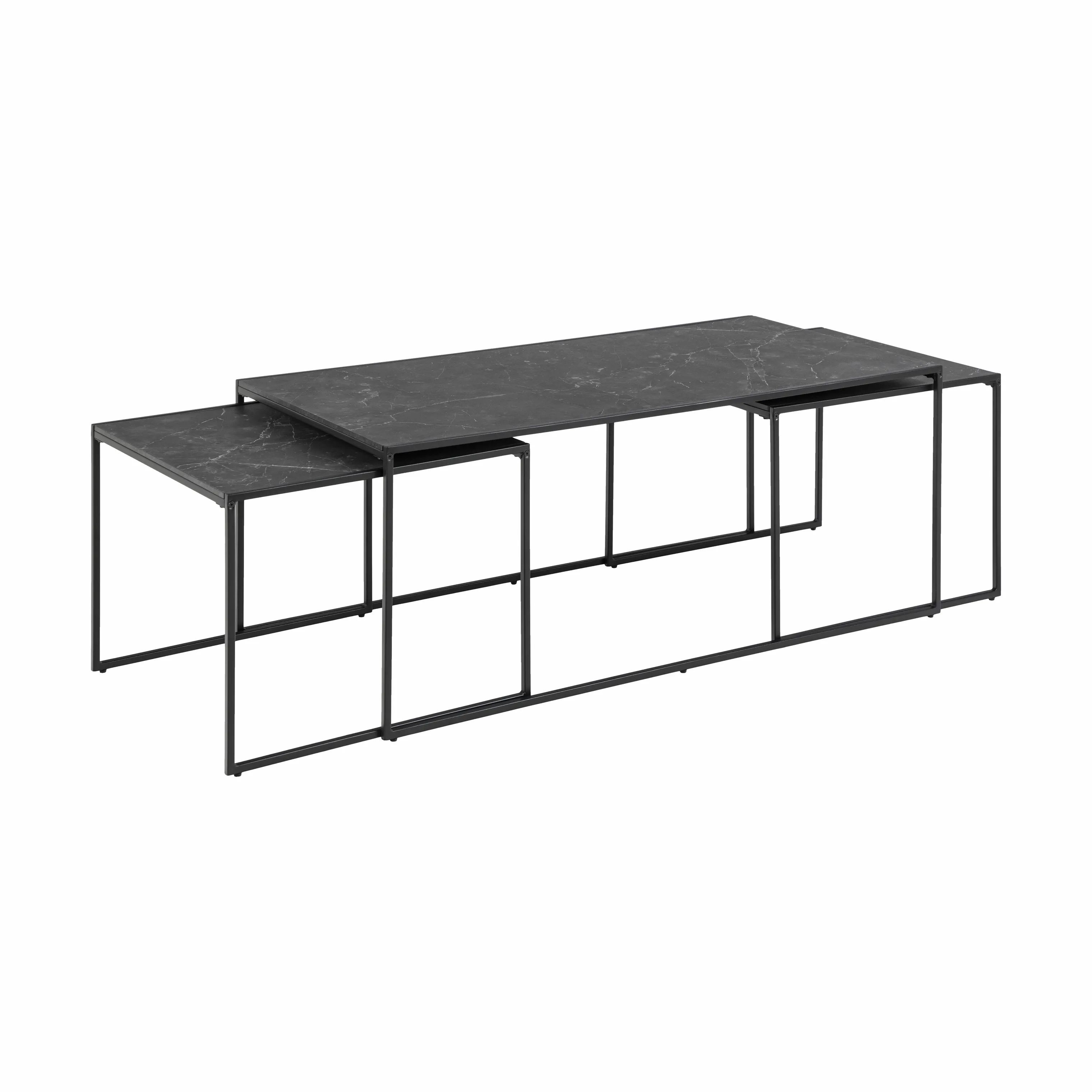CASA Living Sofaborde Infinity Sofabord - 3 dele i Sort, 1