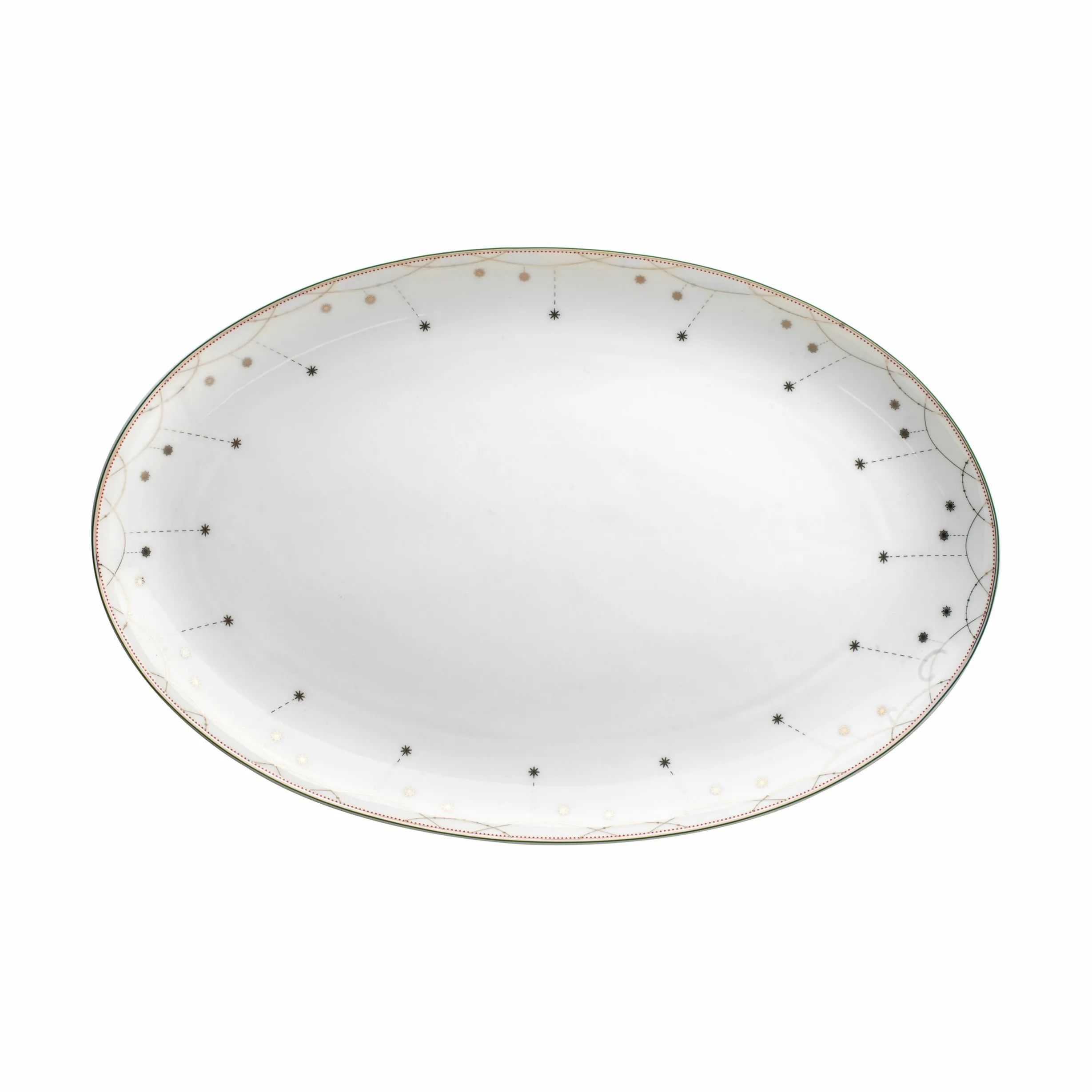 Wik & Walsøe Serveringsfade Julemorgen Girlander Fad i Multifarvet, 45 cm, 1