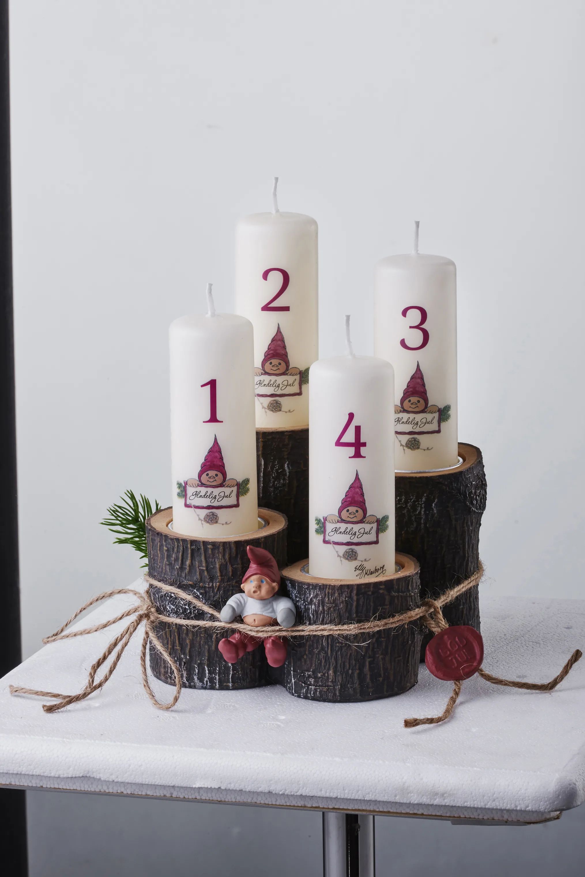 Klarborg Jule- og adventsstager Adventstage - Bette Kræn i Brun, 15 cm, 2