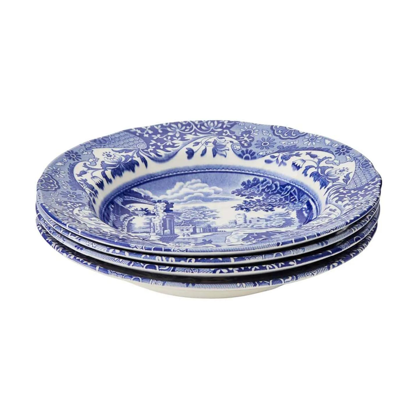 Spode Pastatallerkener Blue Italian Blue Italien Suppetallerken - 4 stk. i Blå/hvid, 3