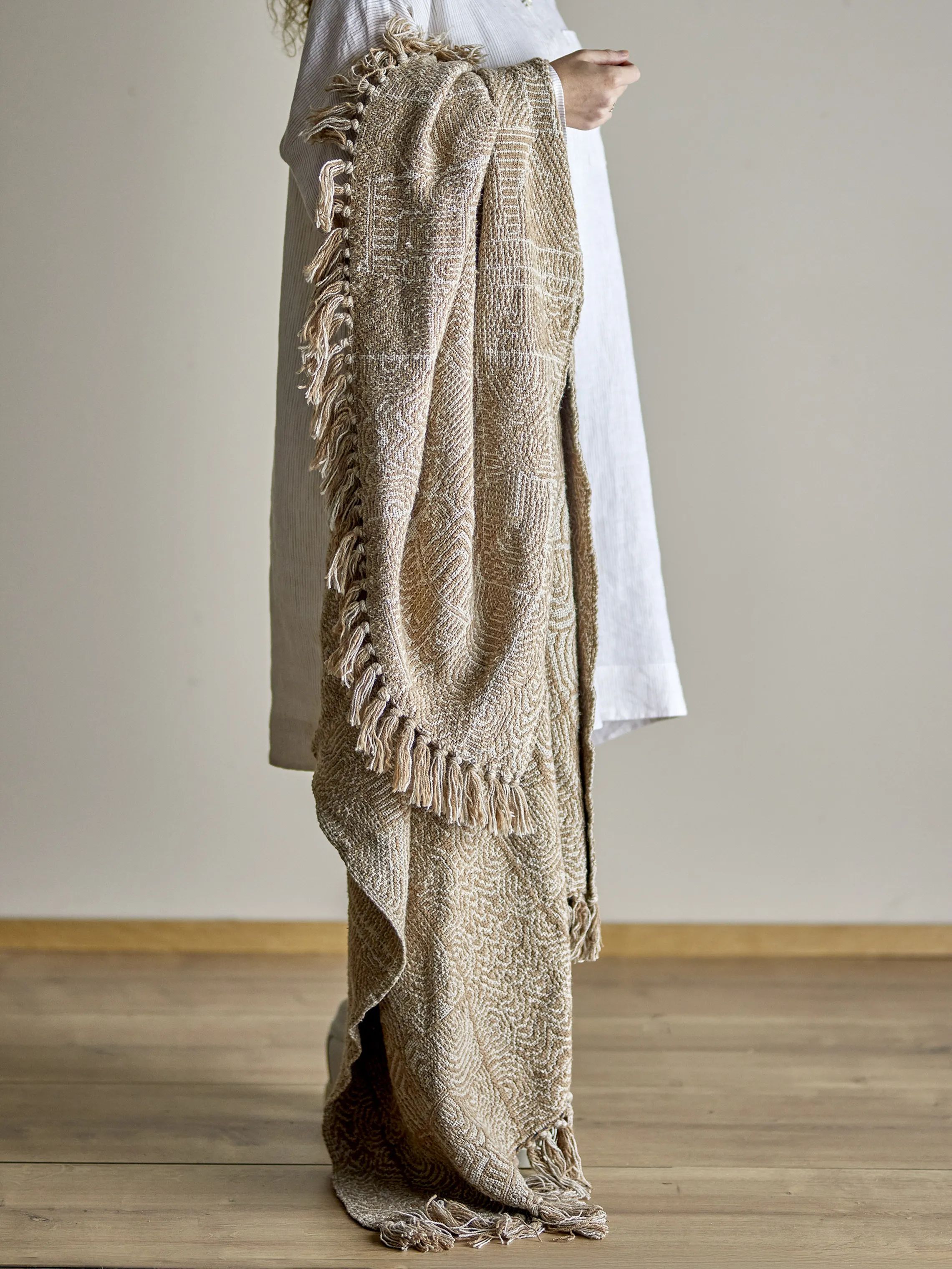 Bloomingville Plaider Bresso Plaid i Brun, 3