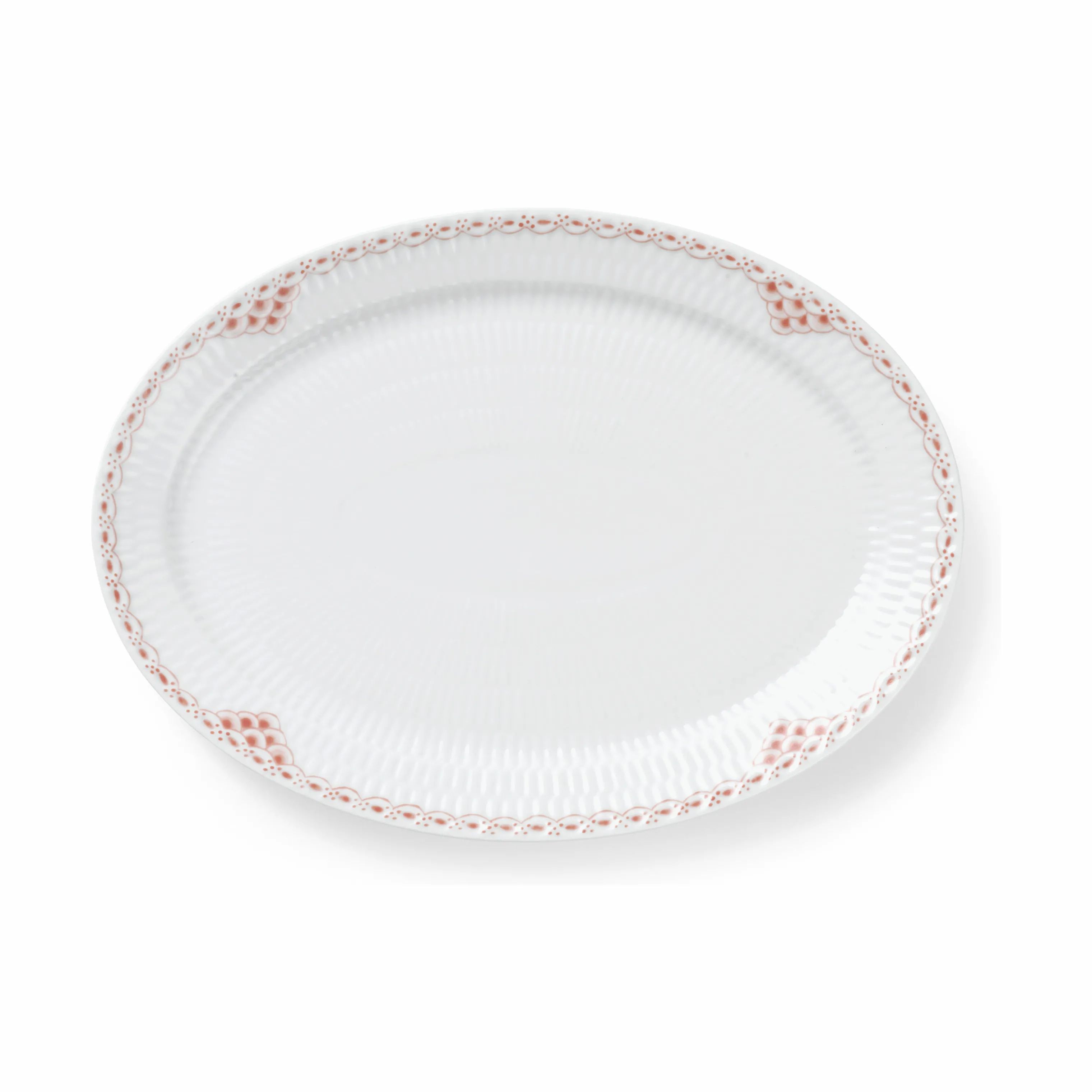 Royal Copenhagen Serveringsfade Koral Riflet Blonde Ovalt Fad i Hvid/koral, 1
