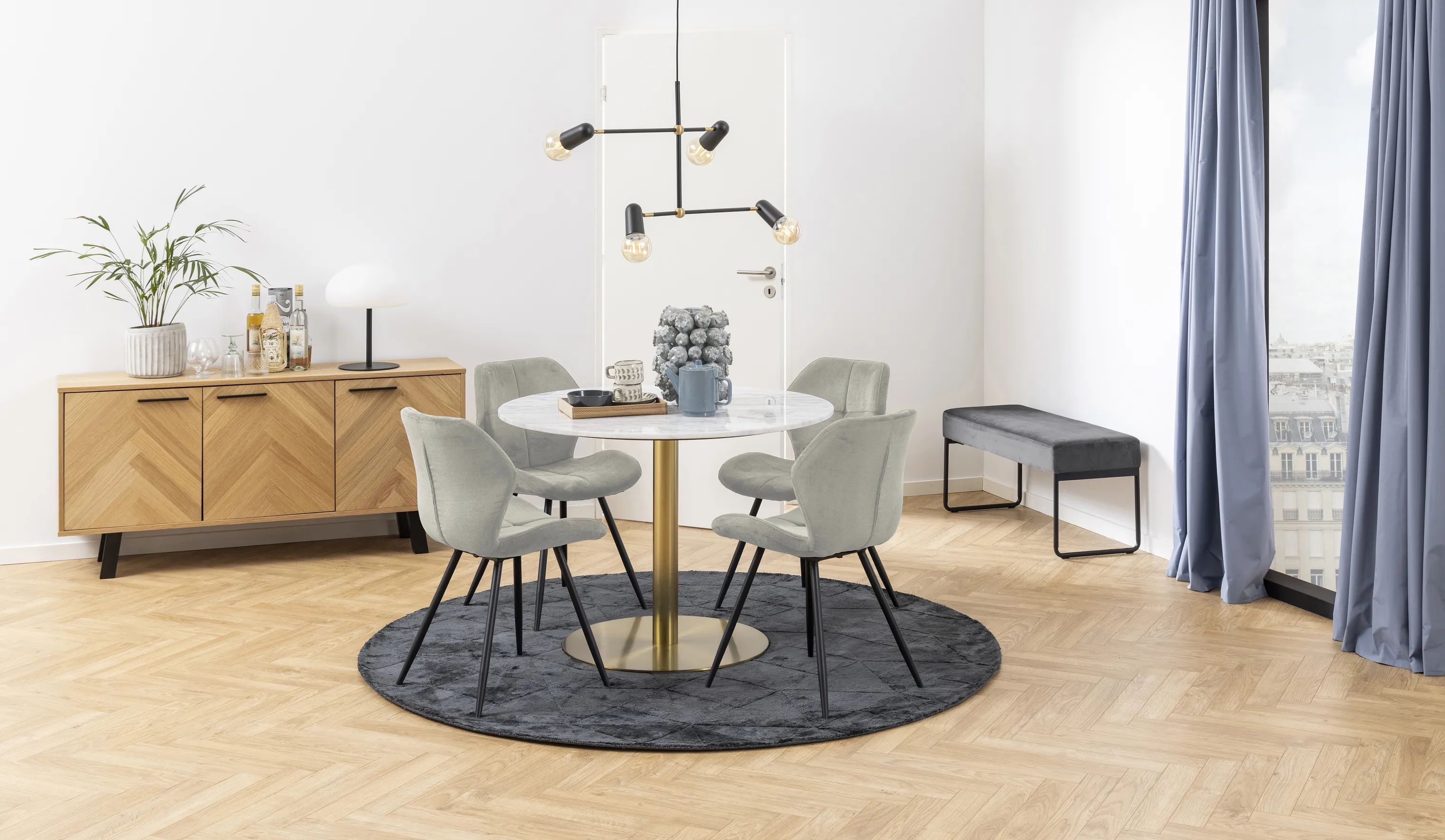 CASA Living Spisebordsstole Petri Spisebordsstol - 2 stk. i sand/sort, 2
