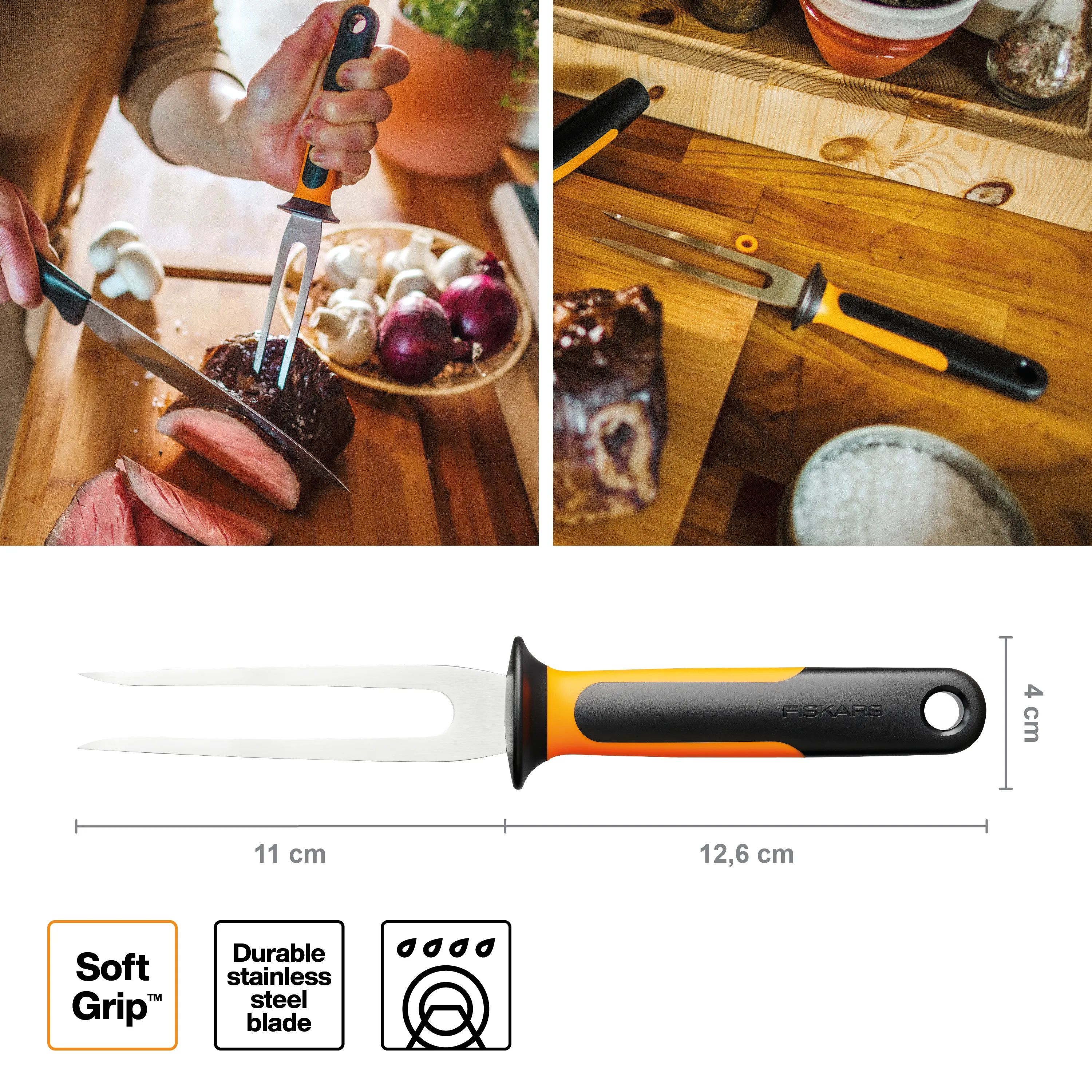 Fiskars Stegegafler Functional Form Forskærergaffel i Sort/Orange, 2