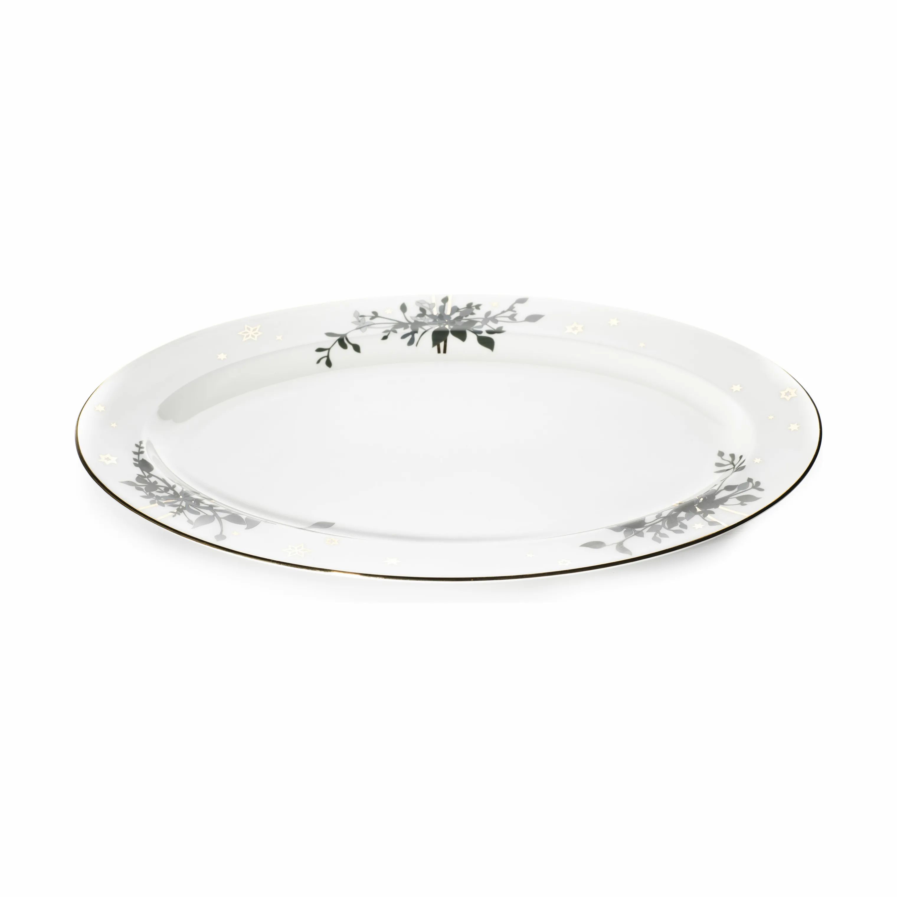 Jette Frölich Design Serveringsfade Vinterstjerner Serveringsfad i Grøn/guld, 42 cm, 3