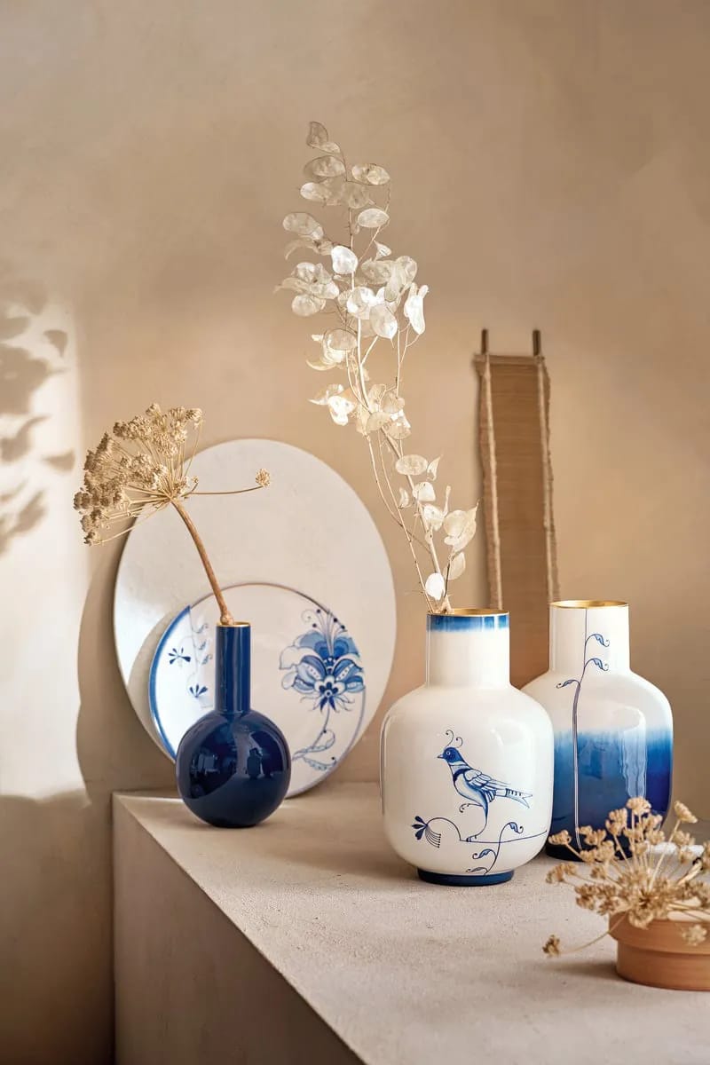 PIP Studio Vaser Blue Bird Vase i Mørkeblå, 3