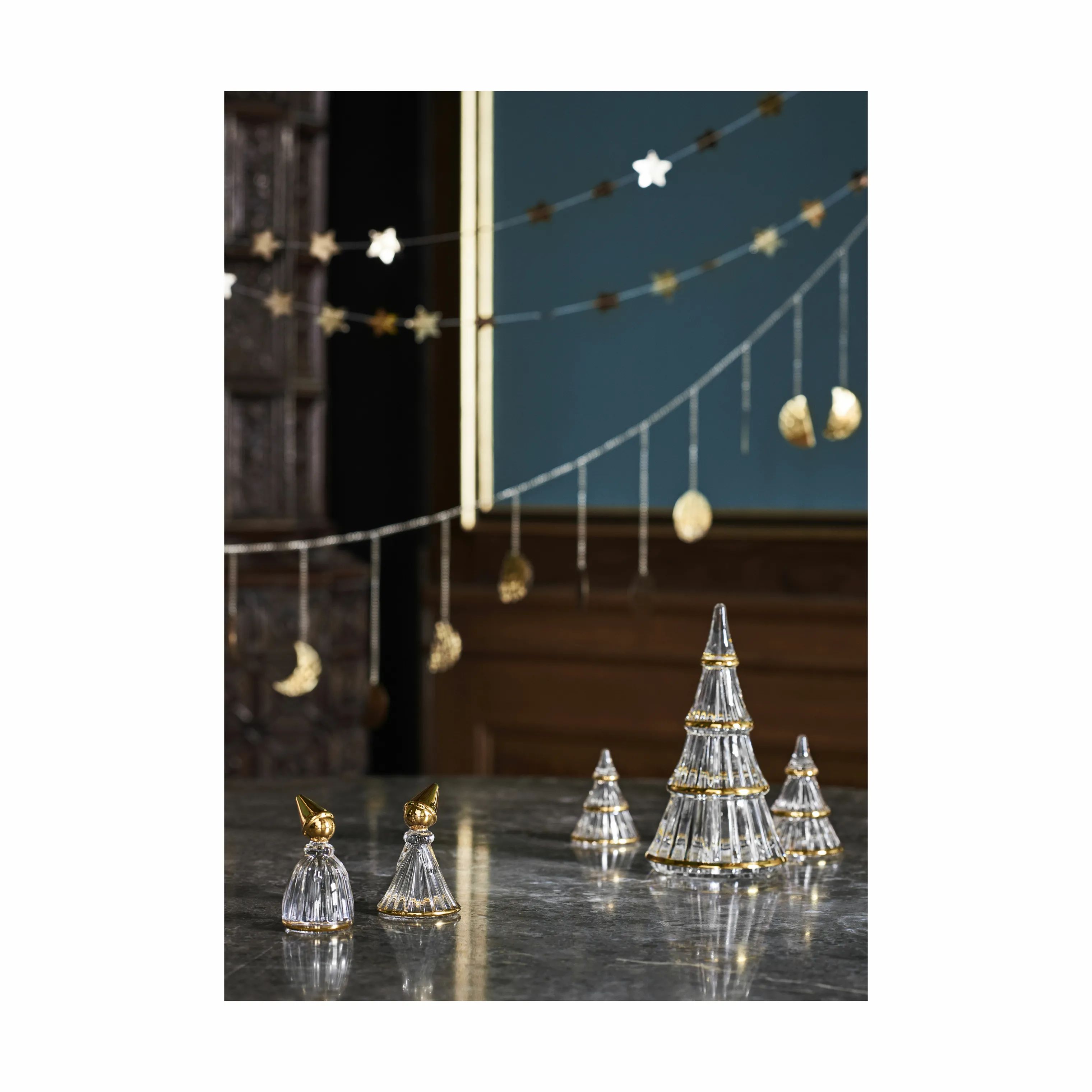 Holmegaard Julefigurer Fairytales Juletræ i Klar/guld, 13,5 cm, 3