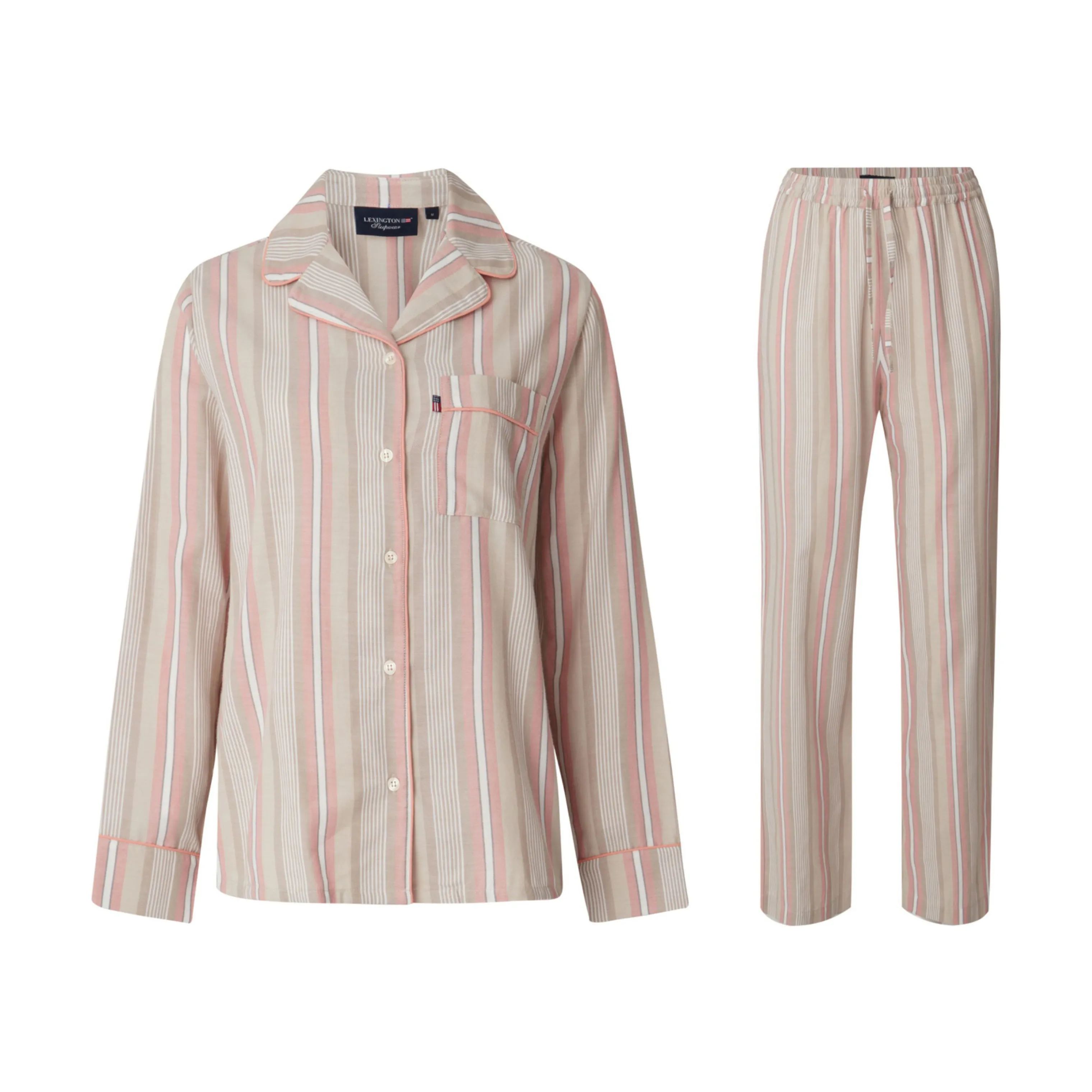 Lexington Pyjamas Holiday collection 2023 From Back Home Isabella Pyjamassæt - 2 dele i Beige/lyserød, XS, 1