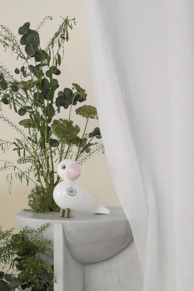 Kay Bojesen Dyrefigurer Birds Sangfugl Love i Hvid/Rosa, 3