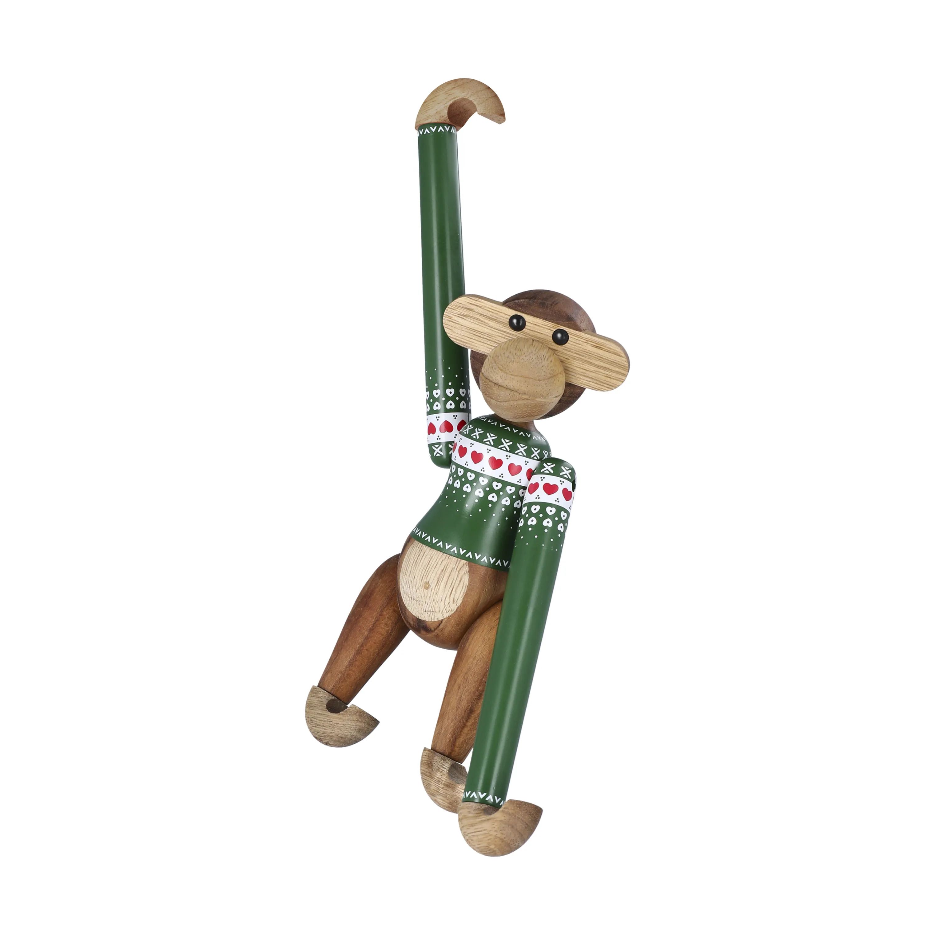Kay Bojesen Julefigurer Monkey Abe m. julesweater - Lille i Grøn, 19,5 cm, 7