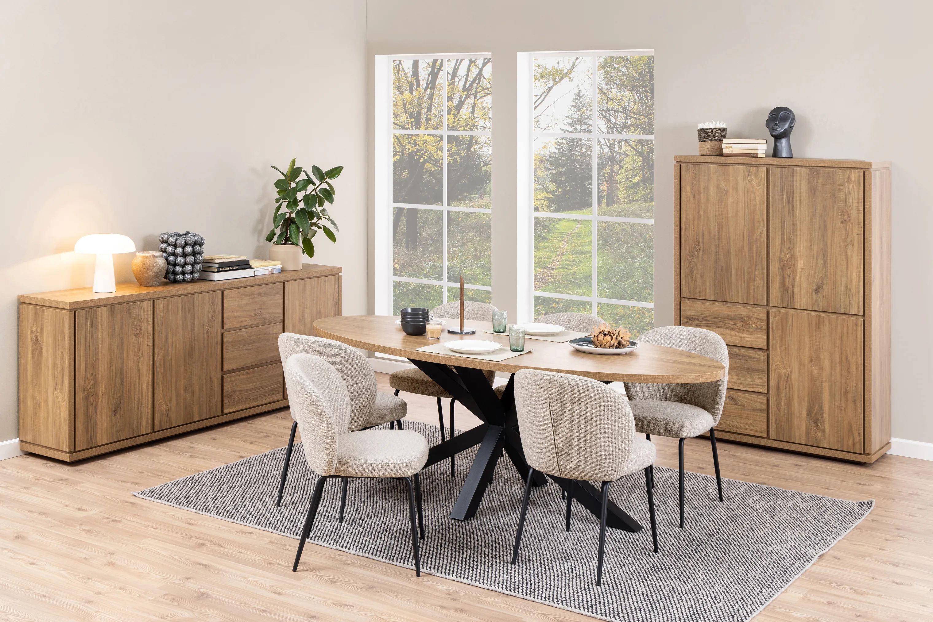 CASA Living Spisebordsstole Patricia Spisebordsstol - 2 stk. i beige/sort, 3