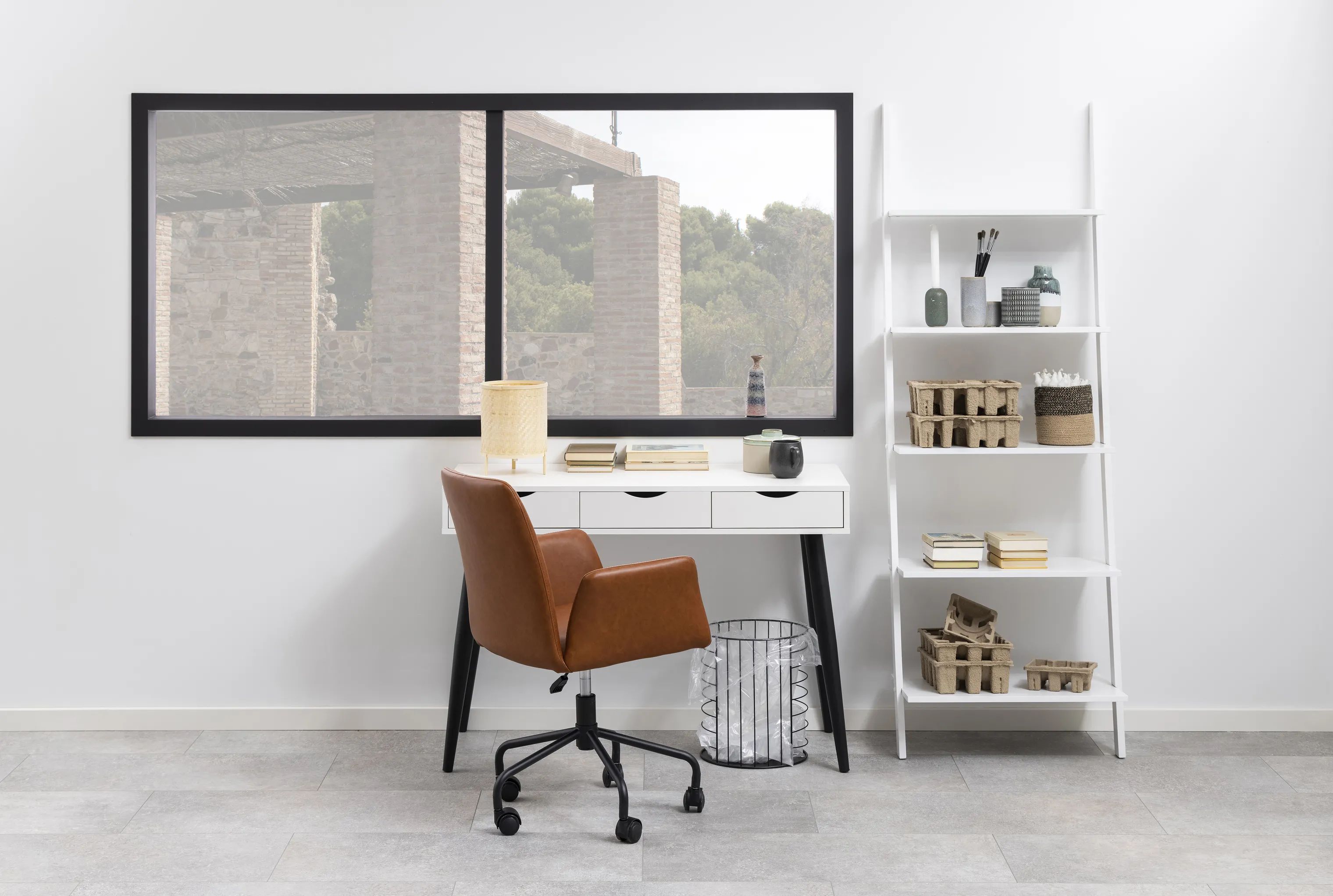 CASA Living Skriveborde Neptun Skrivebord i Hvid/sort, 2