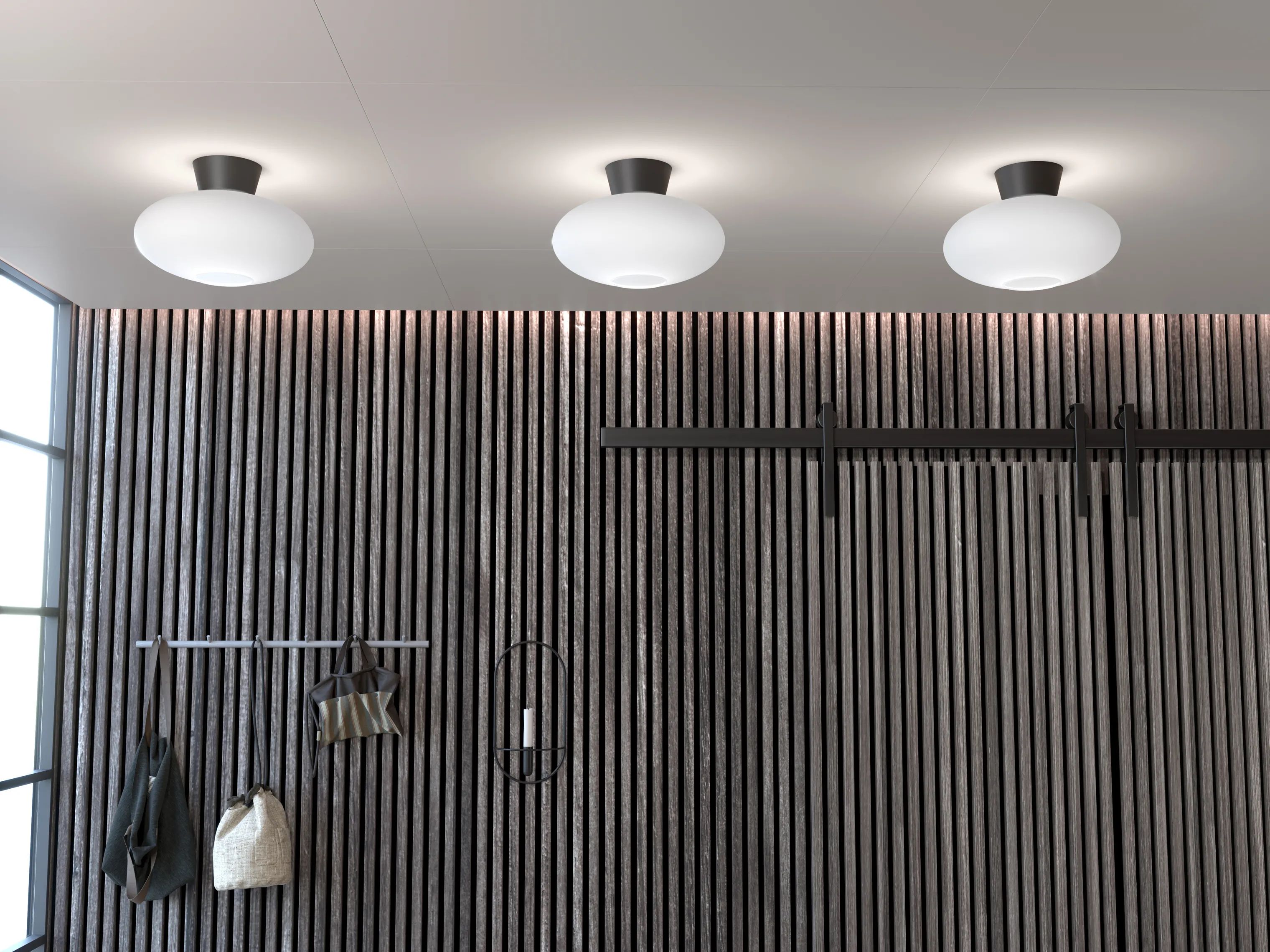Belid Loftlamper Bullo Plafond i Mat sort/Opal, 2