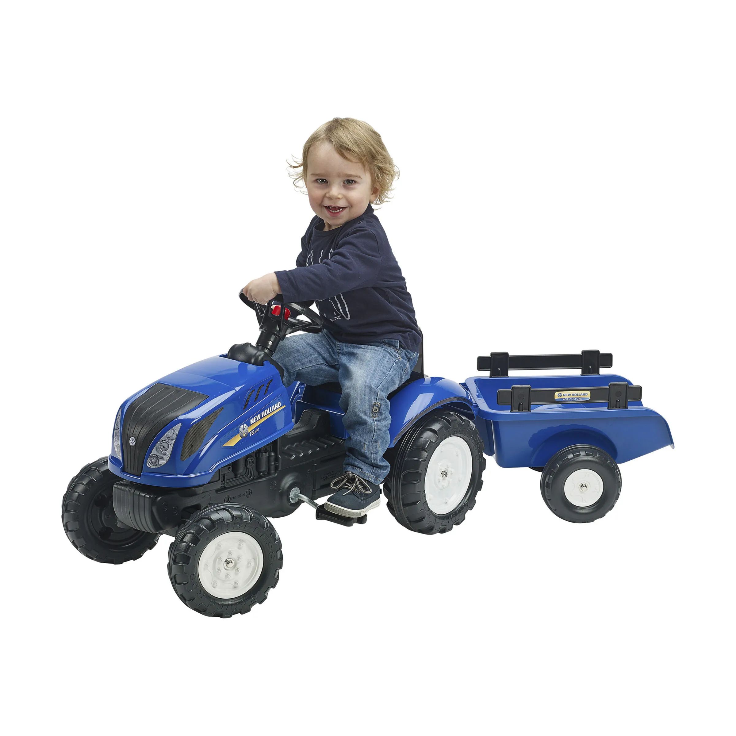 FALK Øvrig udeleg Traktor m. trailer i Blå, 2