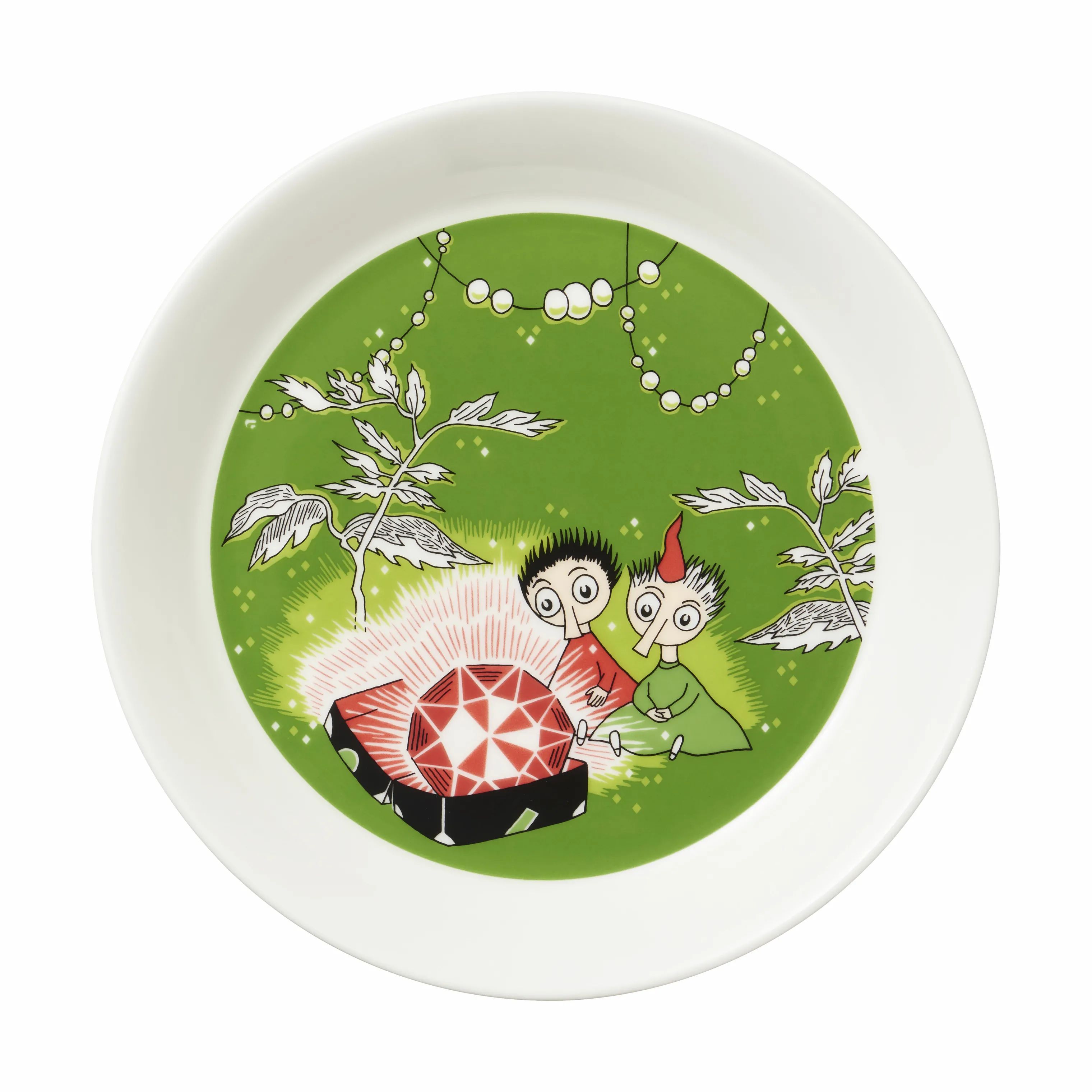 Moomin Arabia Frokosttallerkener Klassisk Tallerken - Tofslen & Vifslen i Toft & Vifs - Grøn, 1