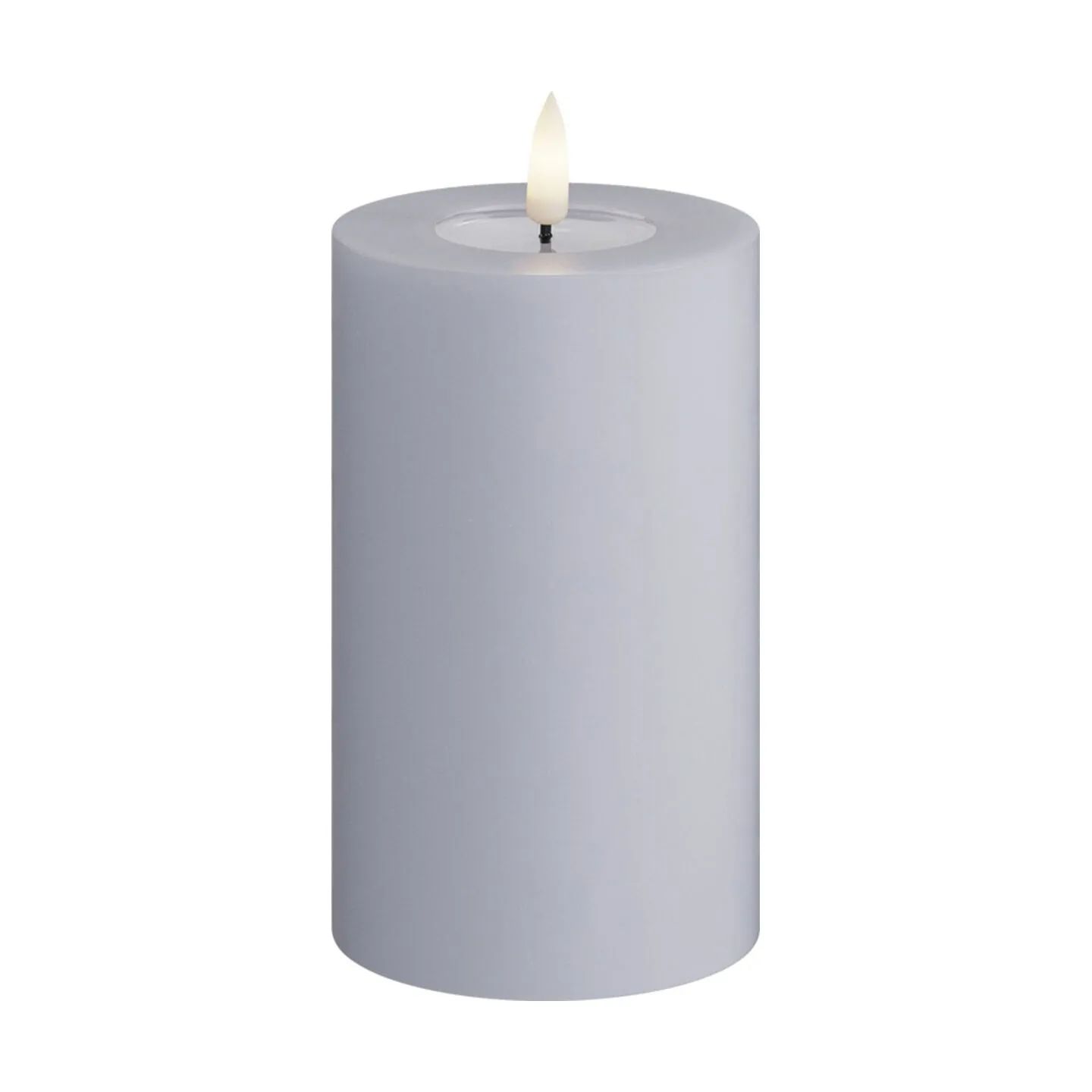 Deluxe Homeart LED-lys Real Flame LED Bloklys i Dust blue, 12,5 cm, 1