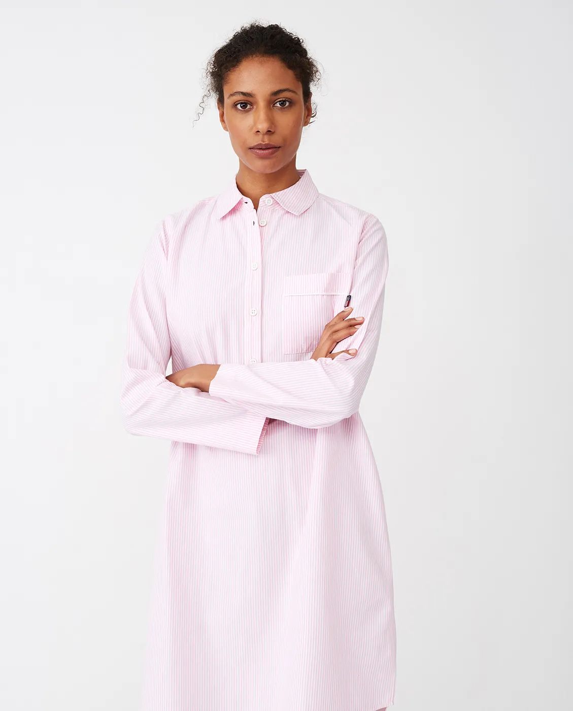 Lexington Pyjamas Icons Pyjamasskjorte Organic Dame i Pink/White, XL, 3