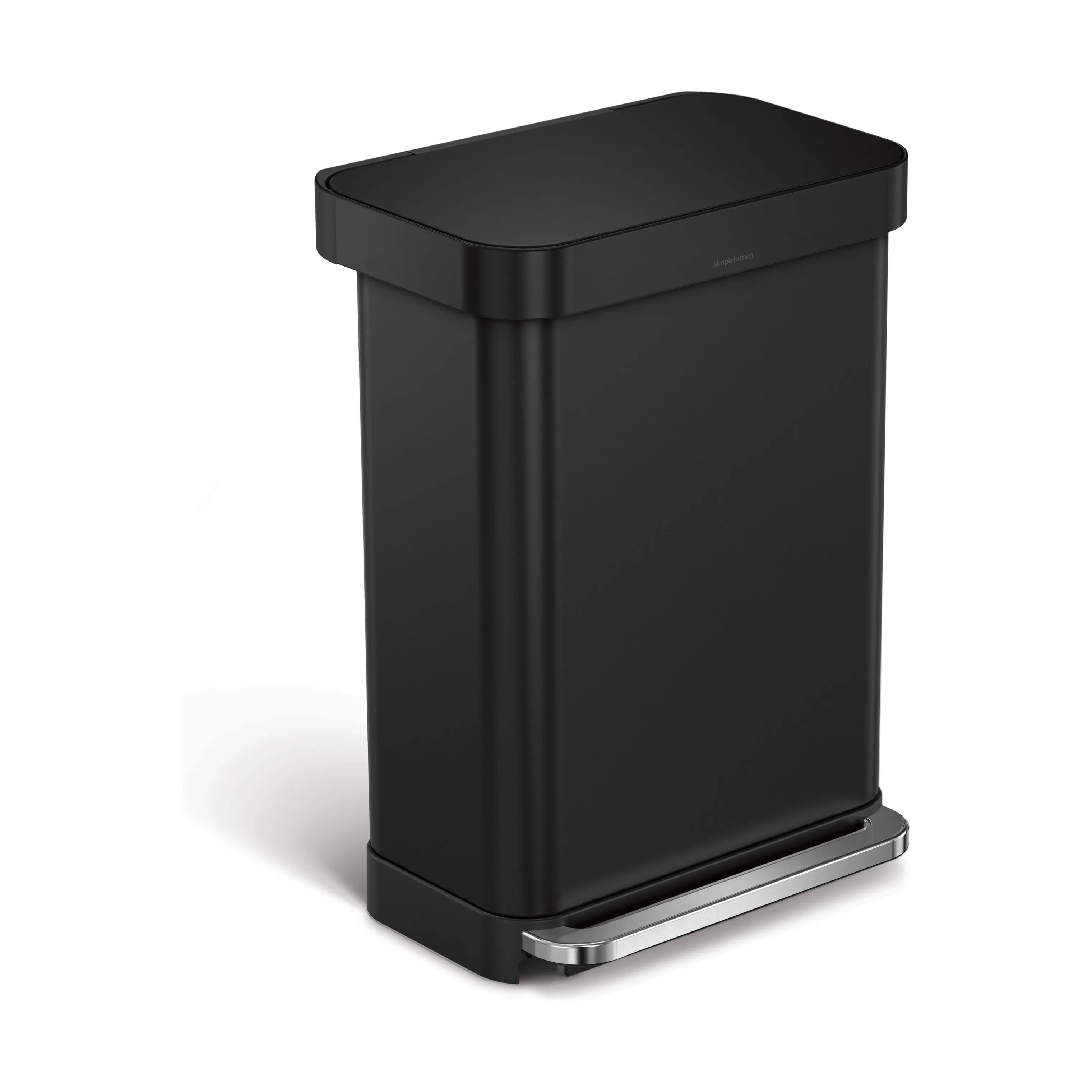 Simplehuman Pedalspande Slim Pedalspand i Sort, 55 L, 2