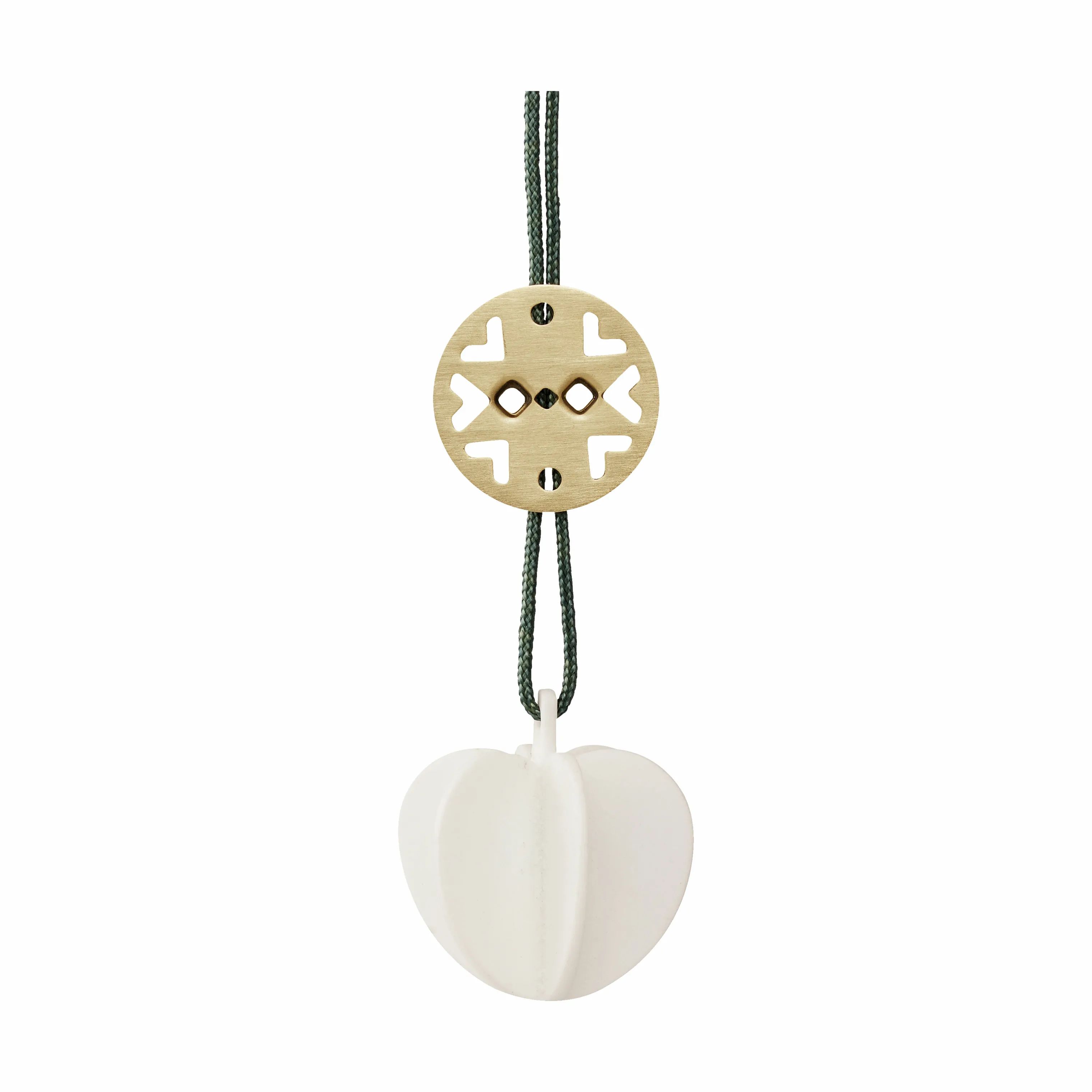 Stelton Juleophæng Christmas Tangle Nordic Ornament Hjerte i Hvid/Guldfarvet, 3 cm, 1