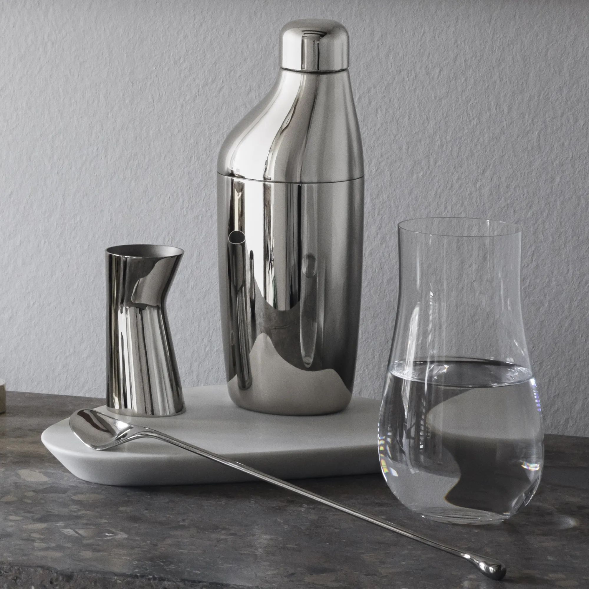 Georg Jensen Shakere Sky Barsæt - 3 dele i stål, 2