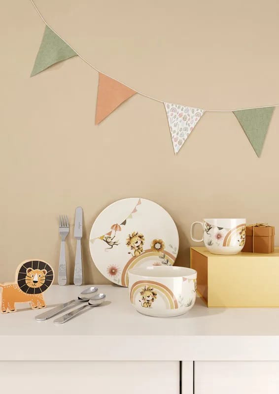 Villeroy & Boch Spisesæt Børnesæt Løve - 7 dele i Beige, 2