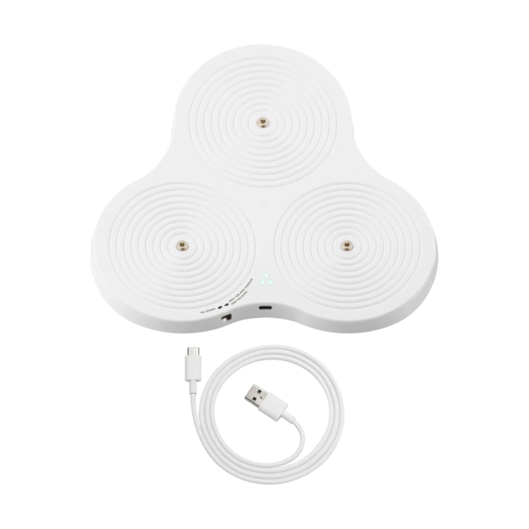 Sirius LED-lys Sille Genopladelig Multicharger Ladestation 3 i Hvid, 22,7 cm, 1