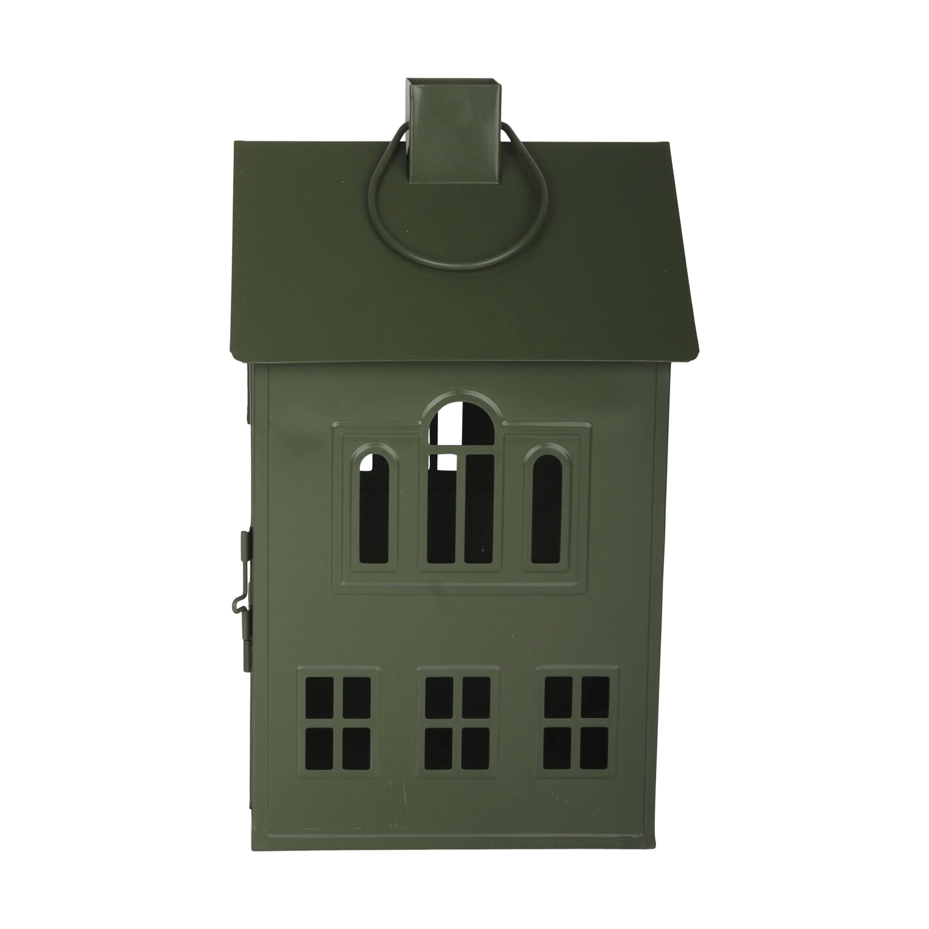 Casa Christmas Bloklysestage Lanterne i Grøn, 33,8 cm, 2