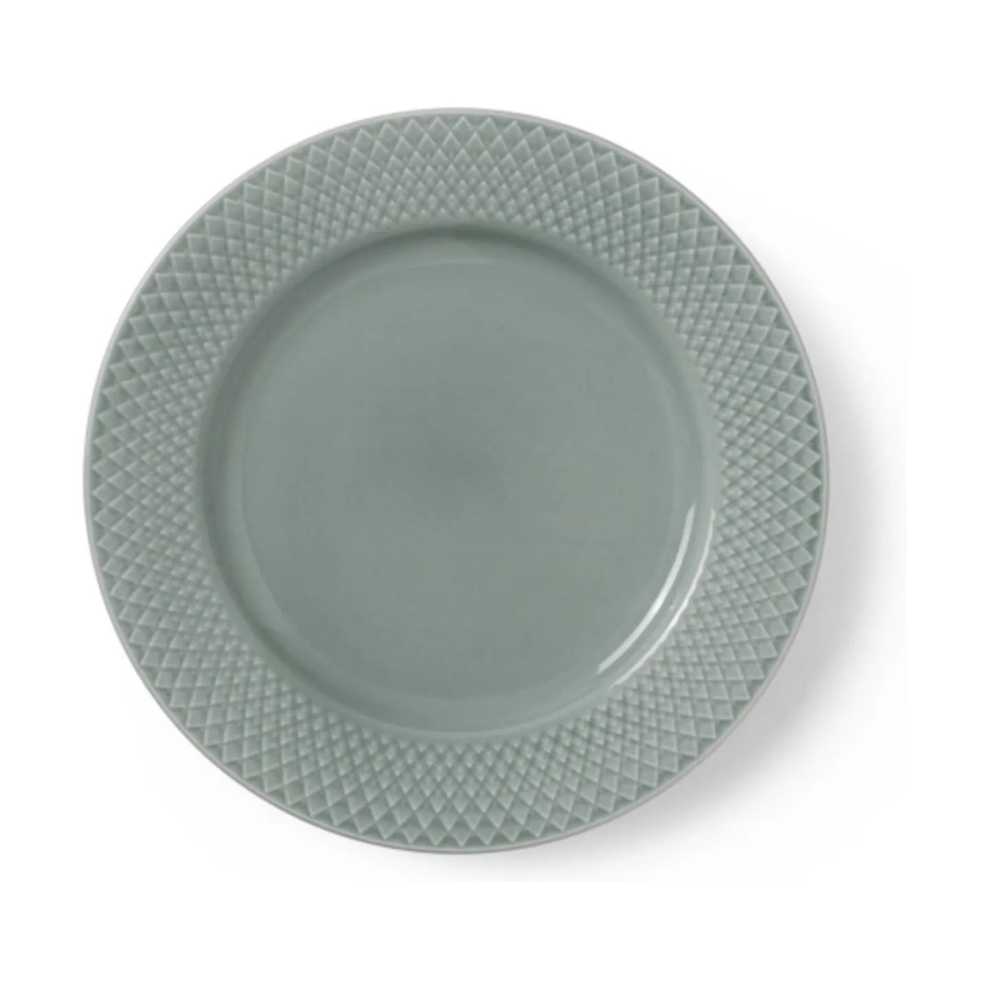 Lyngby Porcelæn Frokosttallerkener Rhombe Earth Frokosttallerken i Moss, 1