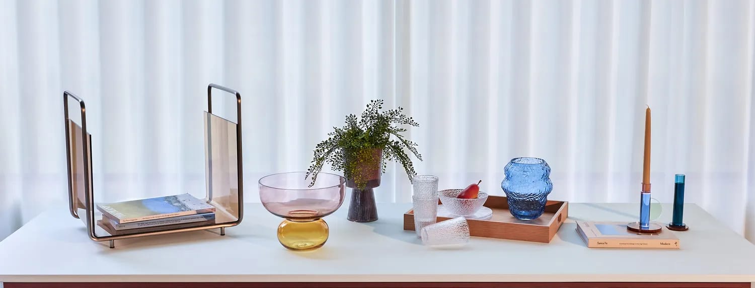 Hübsch Vaser Show Vase i Lyserød/Ravfarve, 4