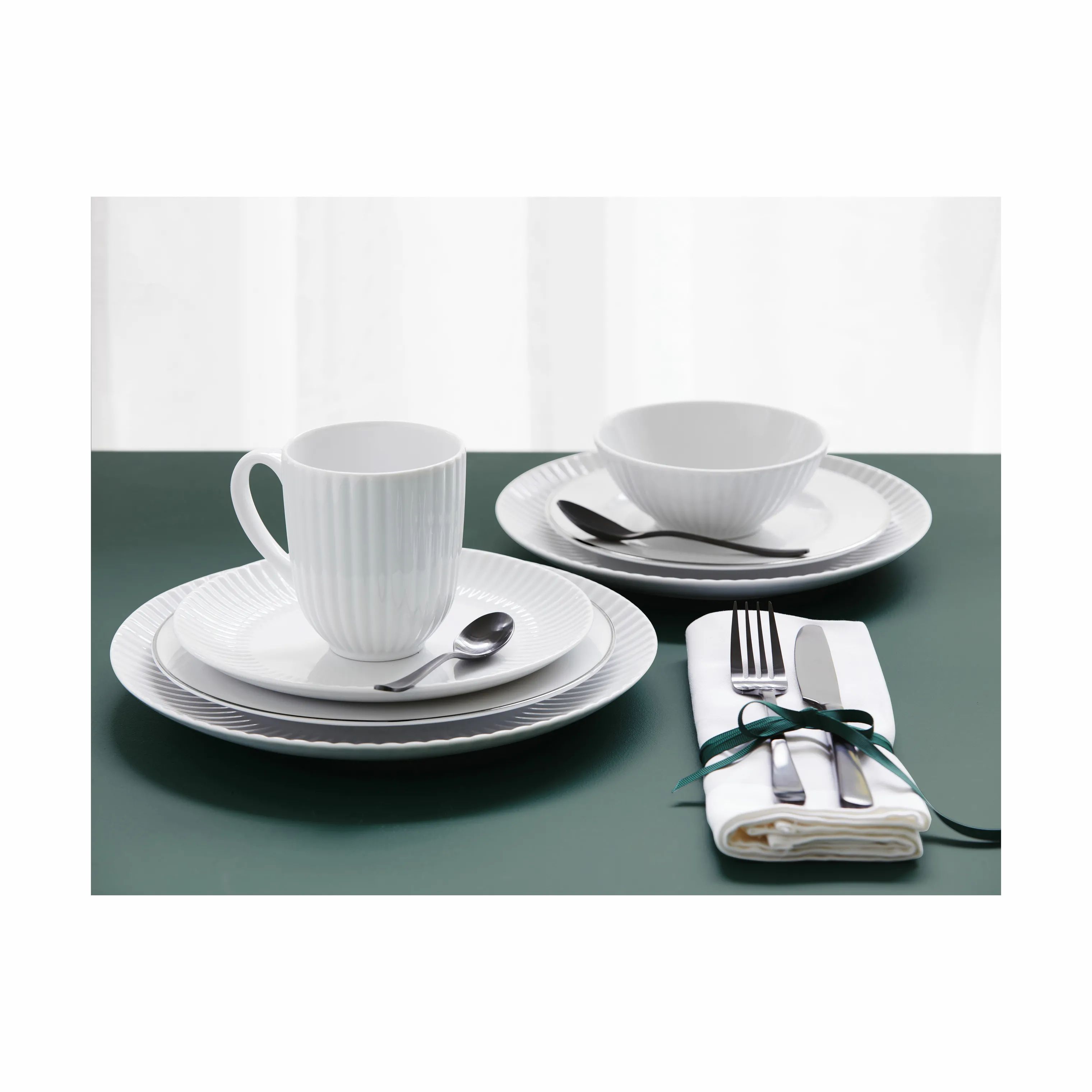 CASA Living Middagstallerkener Daisy Middagstallerken i Hvid, 27 cm, 4