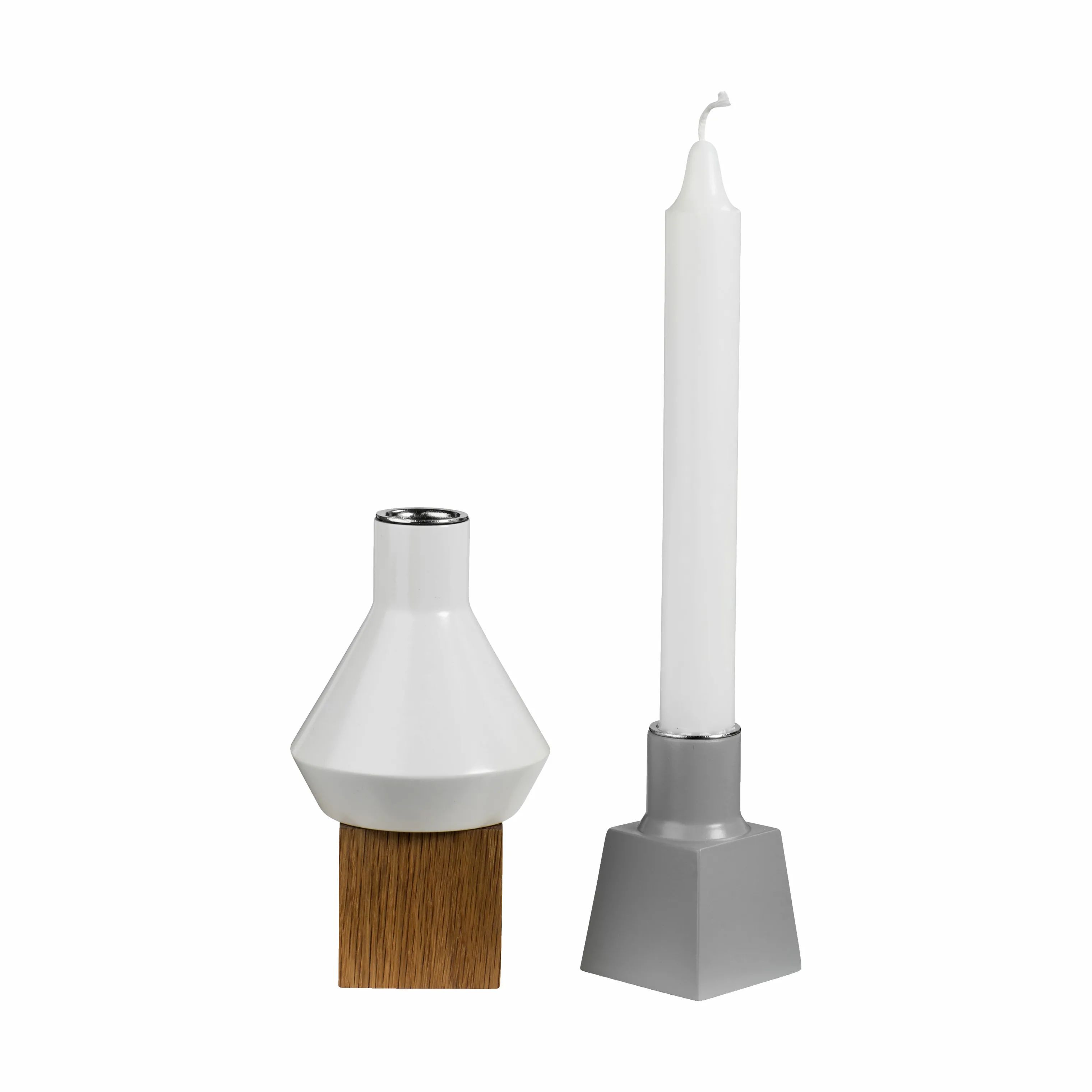 Spring Copenhagen Kronelysestage Wood Lights Lysestage i Stone, 19 cm, 4
