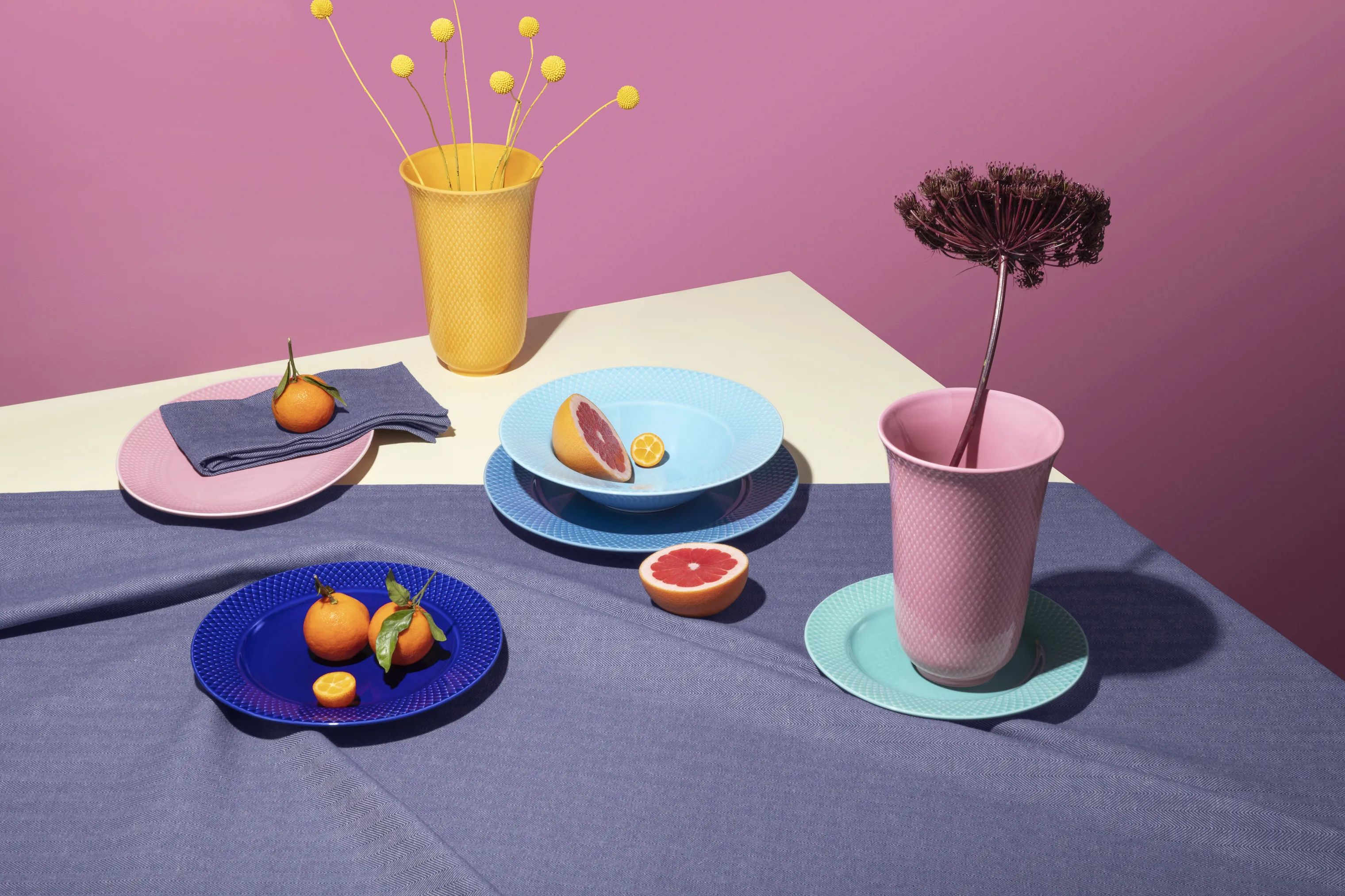 Lyngby Porcelæn Vaser Rhombe Color Vase i rosa, 4