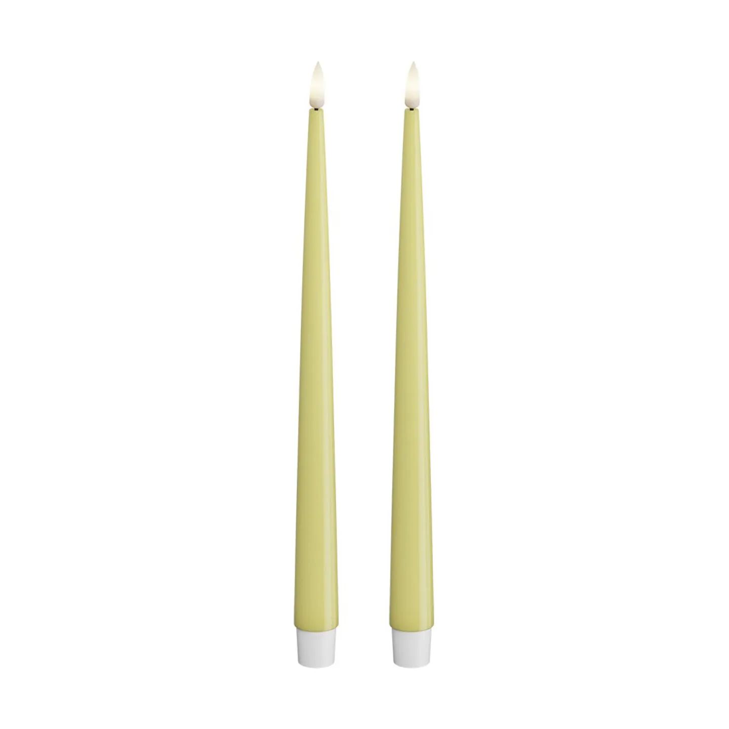 Deluxe Homeart LED-lys Real Flame LED Kertelys - 2 stk. i Lys gul , 28 cm, 1