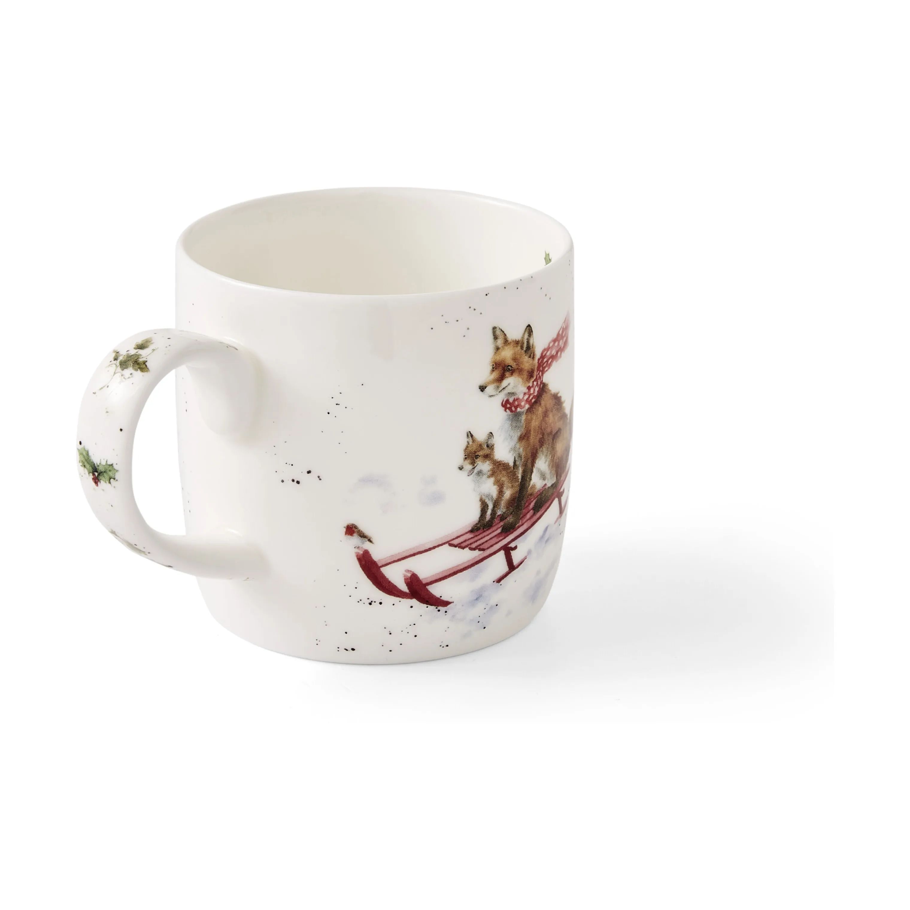 Royal Worcester Krus og kopper med hank Wrendale Krus - Sleigh ride i Julekrus, 4