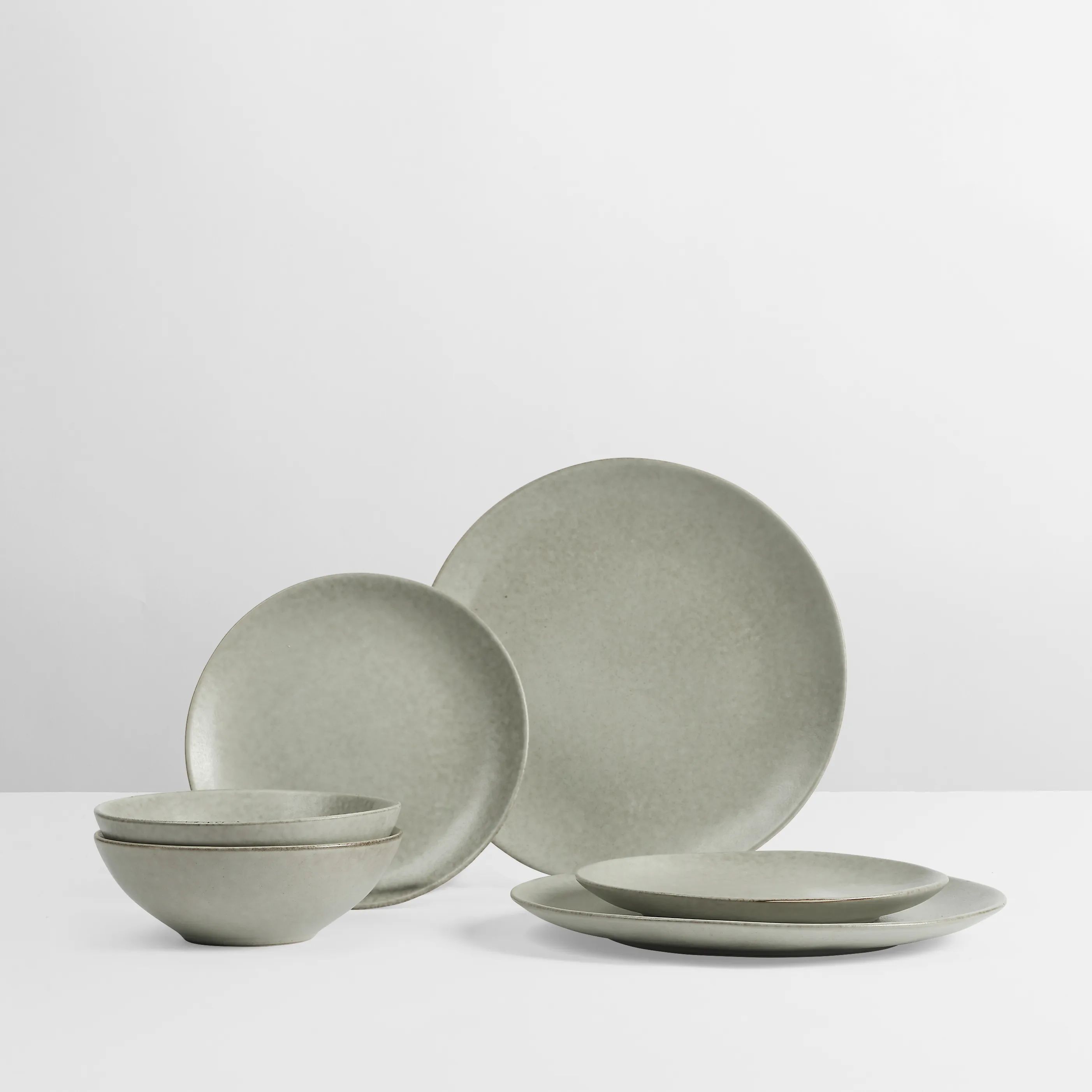 Broste Copenhagen Middagstallerkener Nordic Marsh Middagssæt - 6 dele i Light Dusty Green, 2