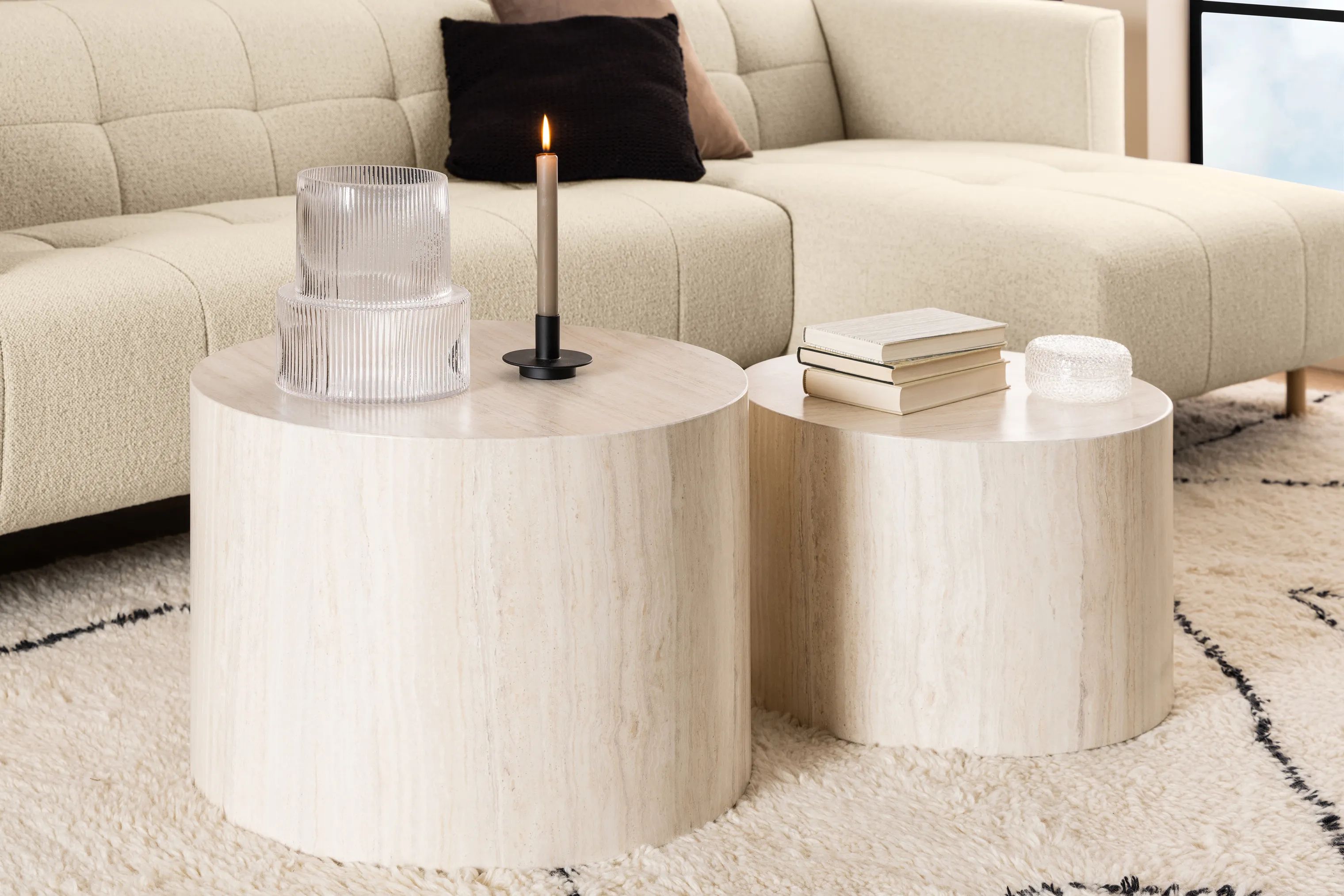 CASA Living Sofaborde Dice Sofabordssæt - 2 stk i Beige, 3